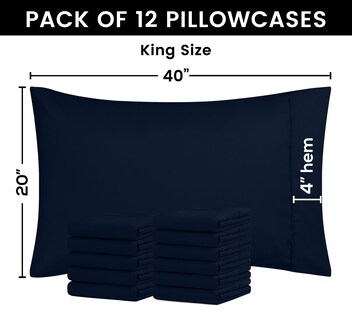 Foto 3 | Fundas De Almohada Utopia Bedding Tamaño King, 20 X 40 Cm, Paquete De 12 Unidades, Color Azul Marino - Venta Interna