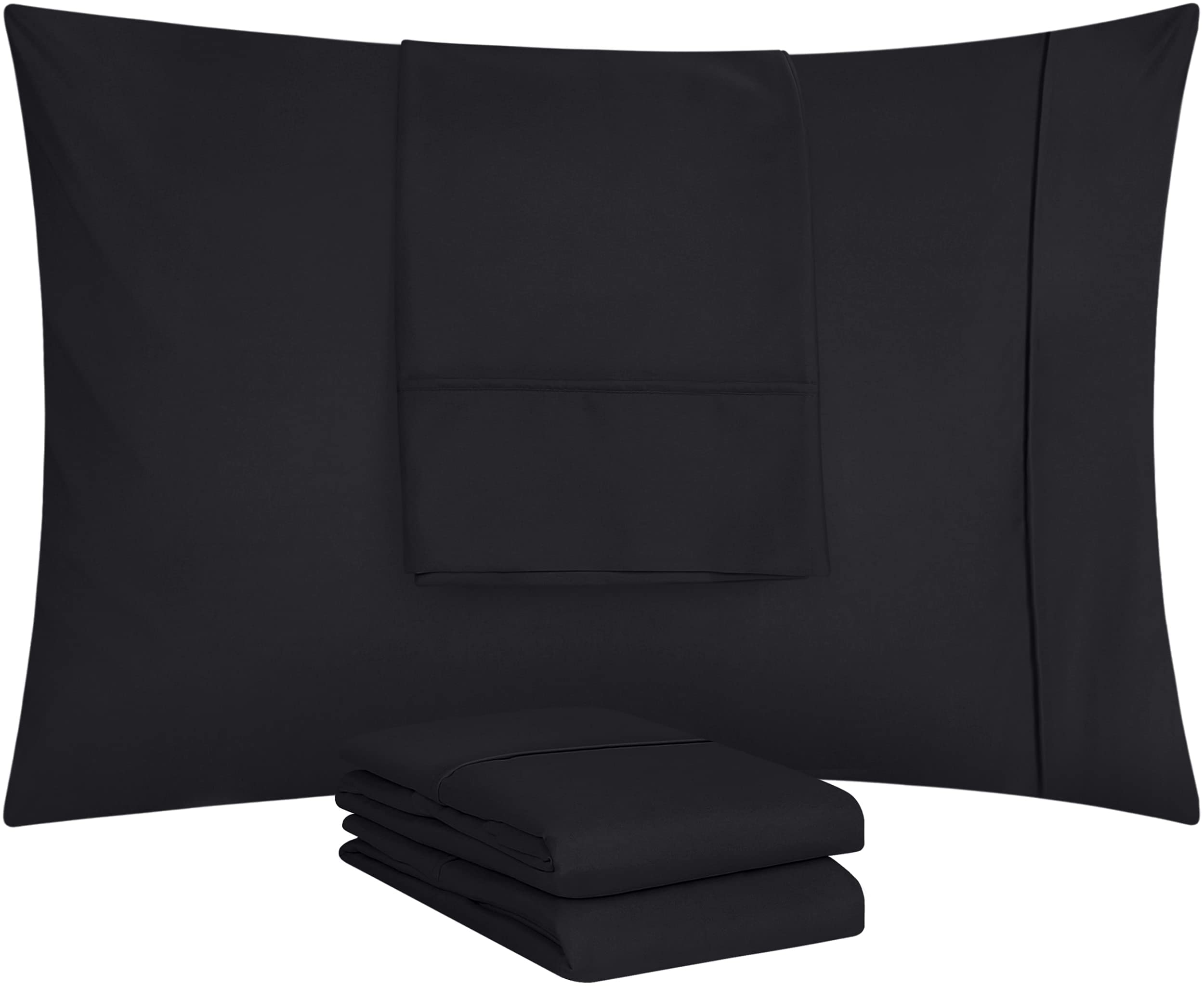Foto 6 pulgar | Funda De Almohada Utopia Bedding Tamaño Queen, 20 X 30 Cm, Paquete De 4 Unidades, Color Negro - Venta Internacional.