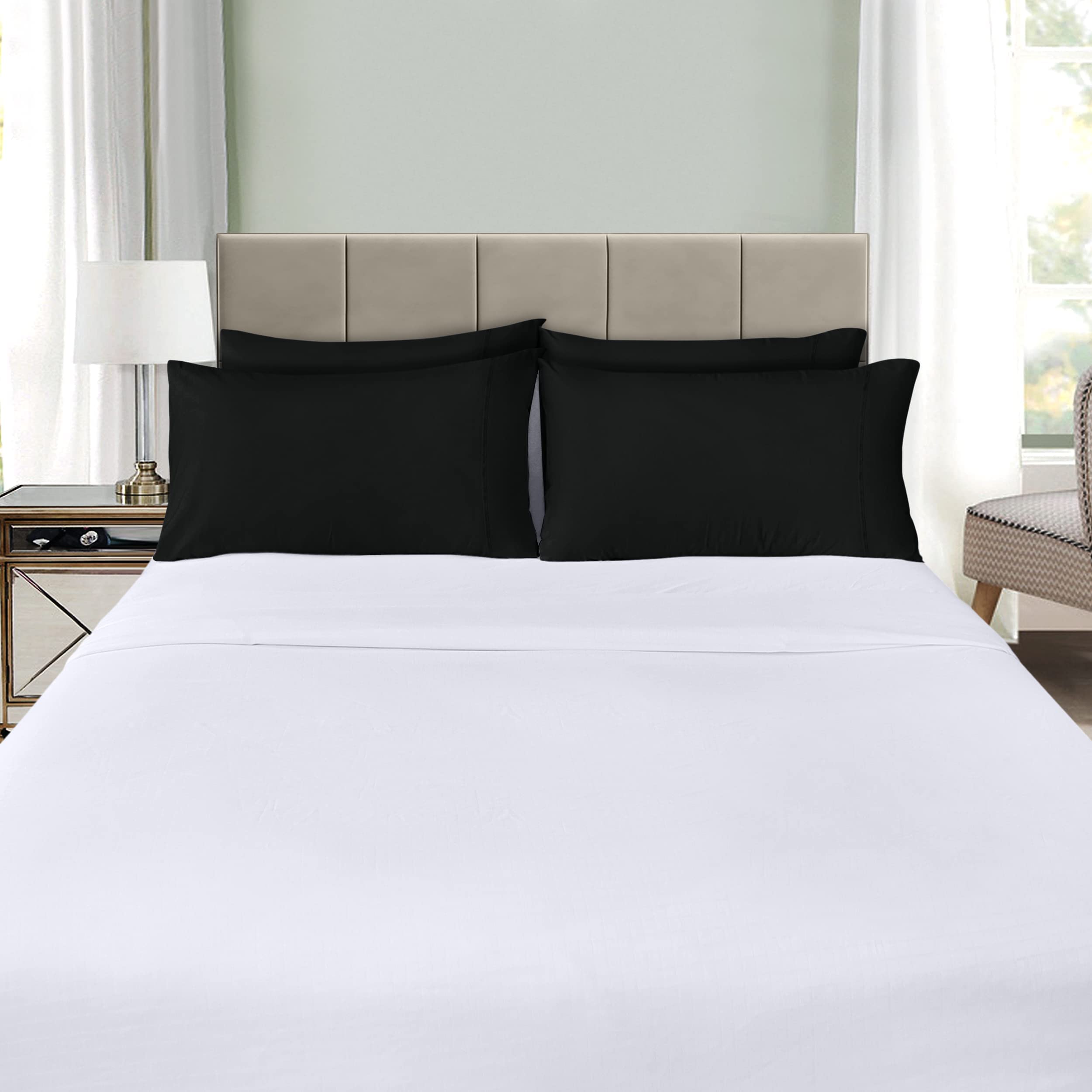 Foto 7 | Funda De Almohada Utopia Bedding Tamaño Queen, 20 X 30 Cm, Paquete De 4 Unidades, Color Negro - Venta Internacional.