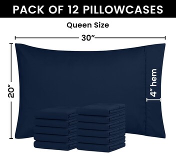Foto 2 | Fundas De Almohada Utopia Bedding Tamaño Queen, 20 X 30 Cm, Paquete De 12 - Venta Internacional.