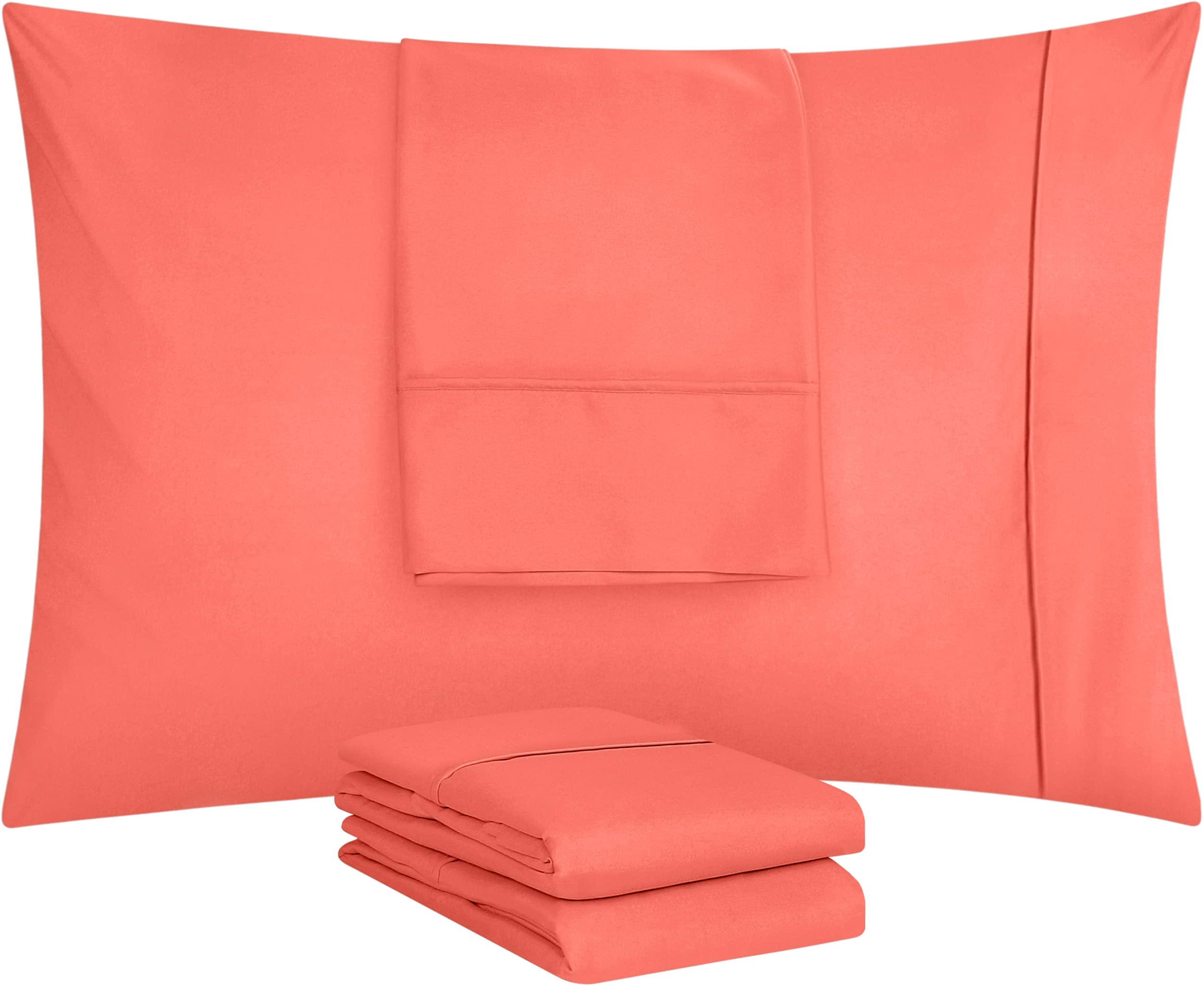 Foto 6 pulgar | Fundas De Almohada Utopia Bedding Tamaño King, 20 X 40 Cm, Paquete De 4, Color Coral - Venta Internacional.