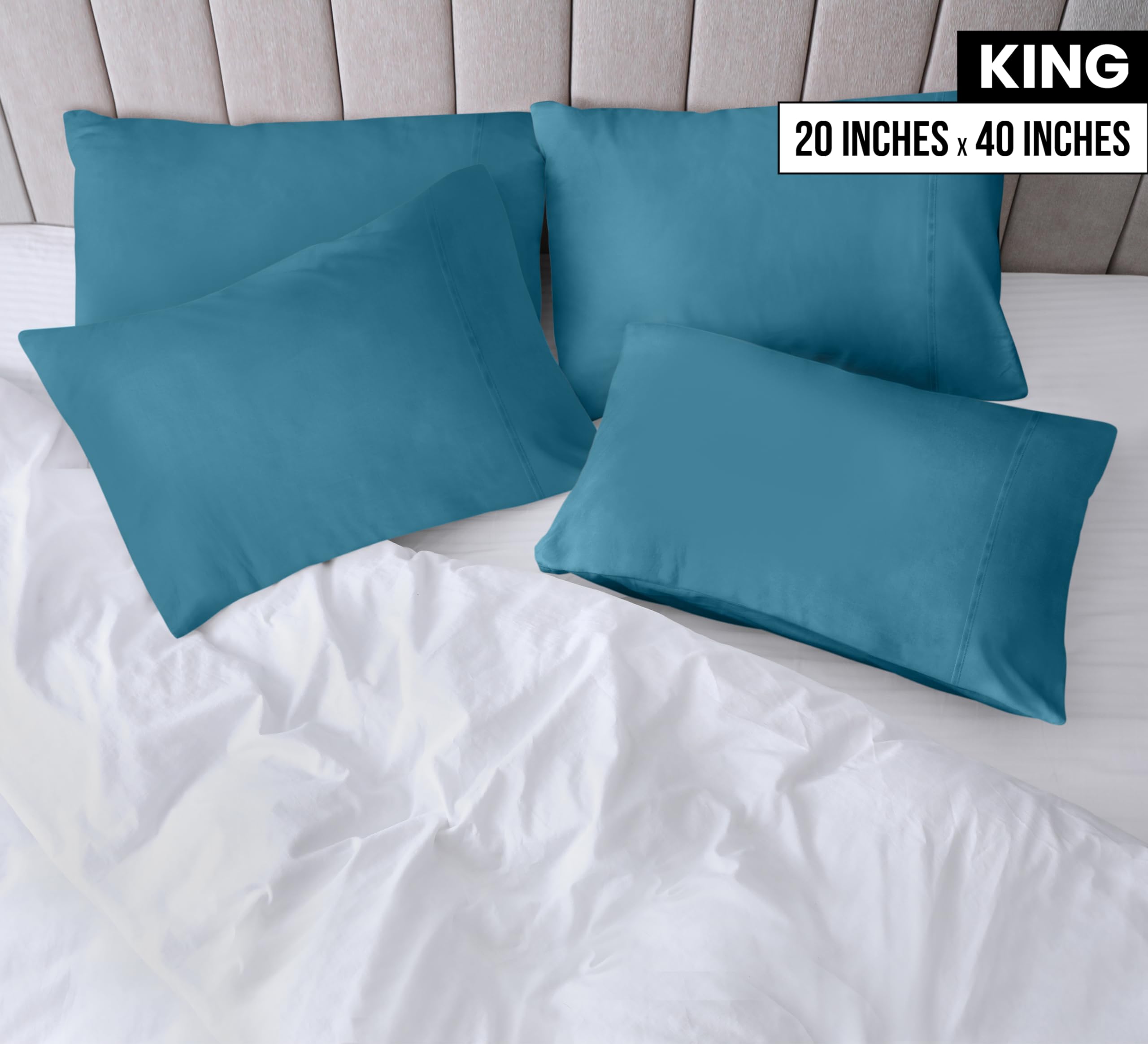 Foto 3 pulgar | Fundas De Almohada Utopia Bedding Tamaño King, 20 X 40 Cm, Paquete De 4 - Venta Internacional.