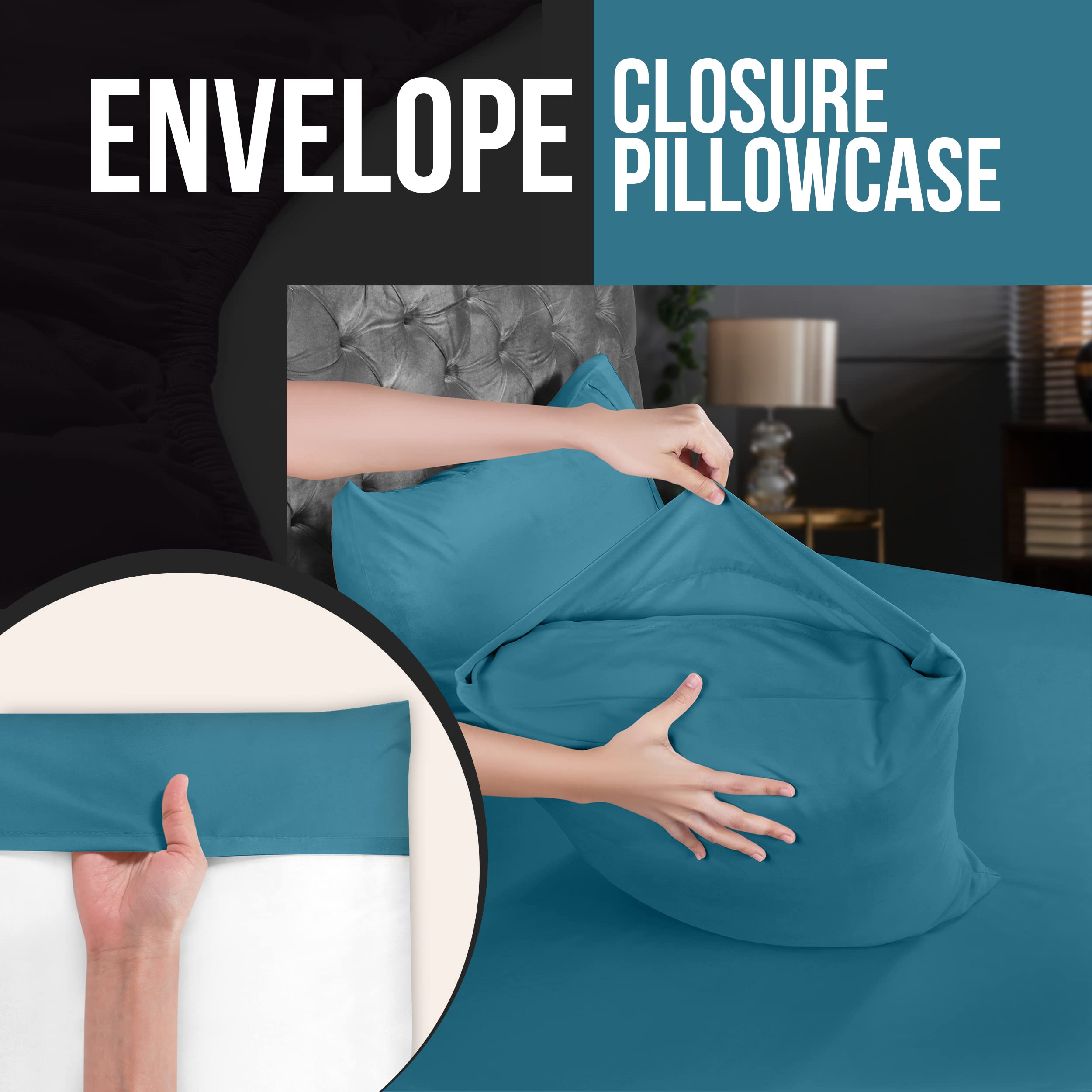Foto 6 pulgar | Fundas De Almohada Utopia Bedding Tamaño King, 20 X 40 Cm, Paquete De 4 - Venta Internacional.