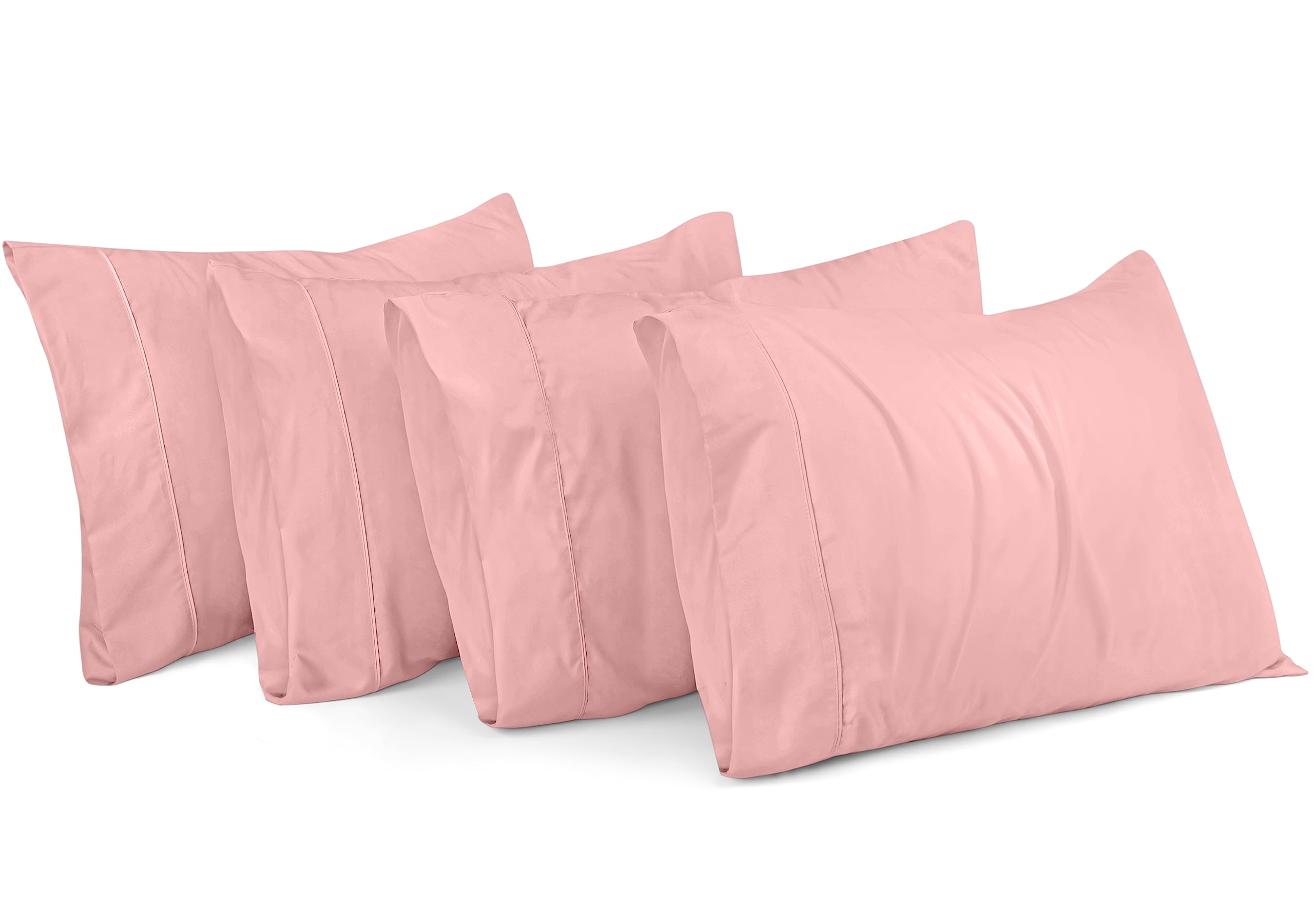 Fundas De Almohada Utopia Bedding Tamaño King, 20 X 40 Cm, Paquete De 4 Unidades, Color Rosa - Venta Internacional.
