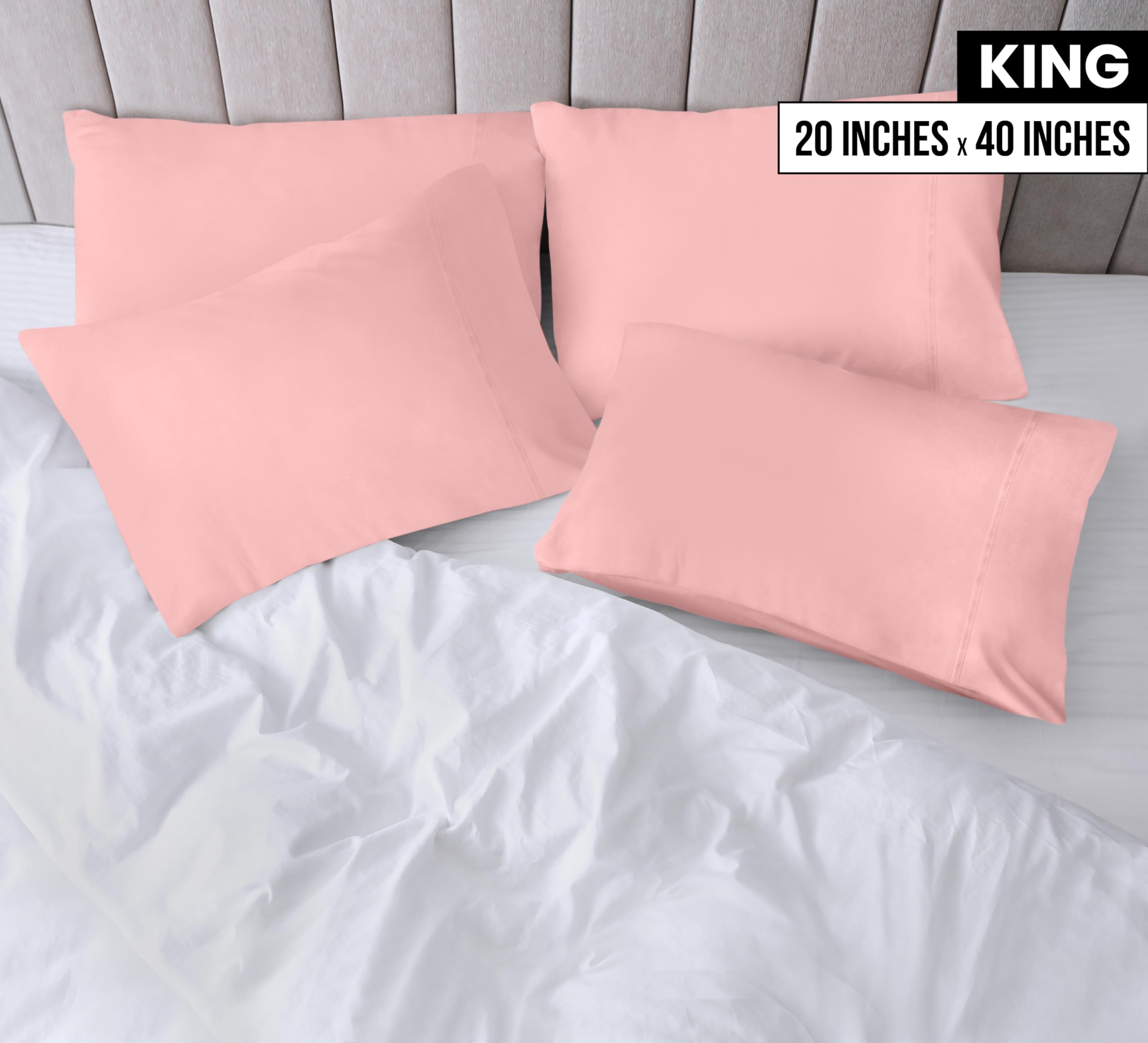 Foto 3 pulgar | Fundas De Almohada Utopia Bedding Tamaño King, 20 X 40 Cm, Paquete De 4 Unidades, Color Rosa - Venta Internacional.