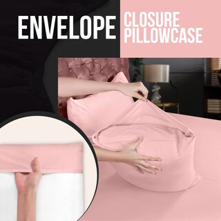 Foto 4 | Fundas De Almohada Utopia Bedding Tamaño King, 20 X 40 Cm, Paquete De 4 Unidades, Color Rosa - Venta Internacional.
