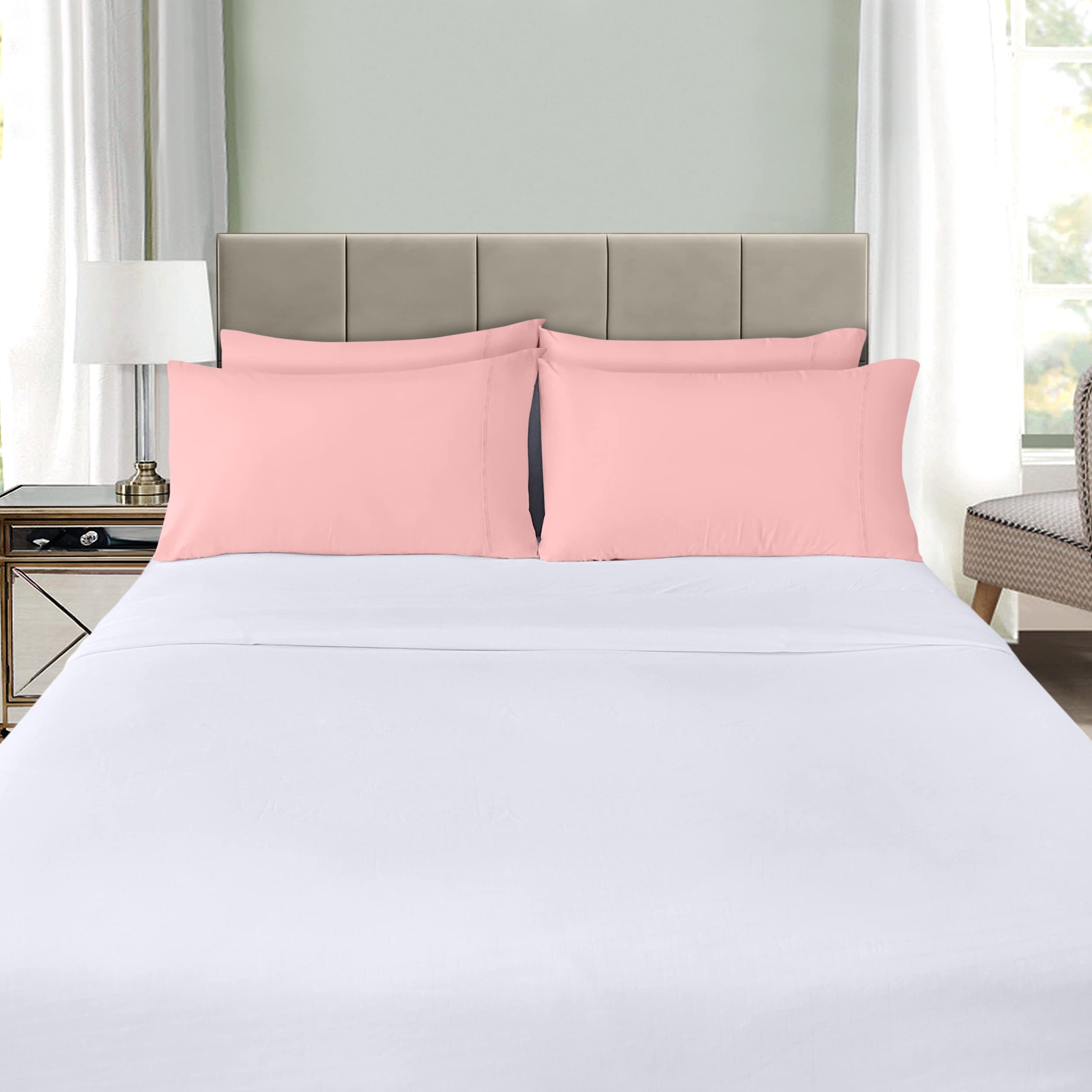 Foto 8 pulgar | Fundas De Almohada Utopia Bedding Tamaño King, 20 X 40 Cm, Paquete De 4 Unidades, Color Rosa - Venta Internacional.