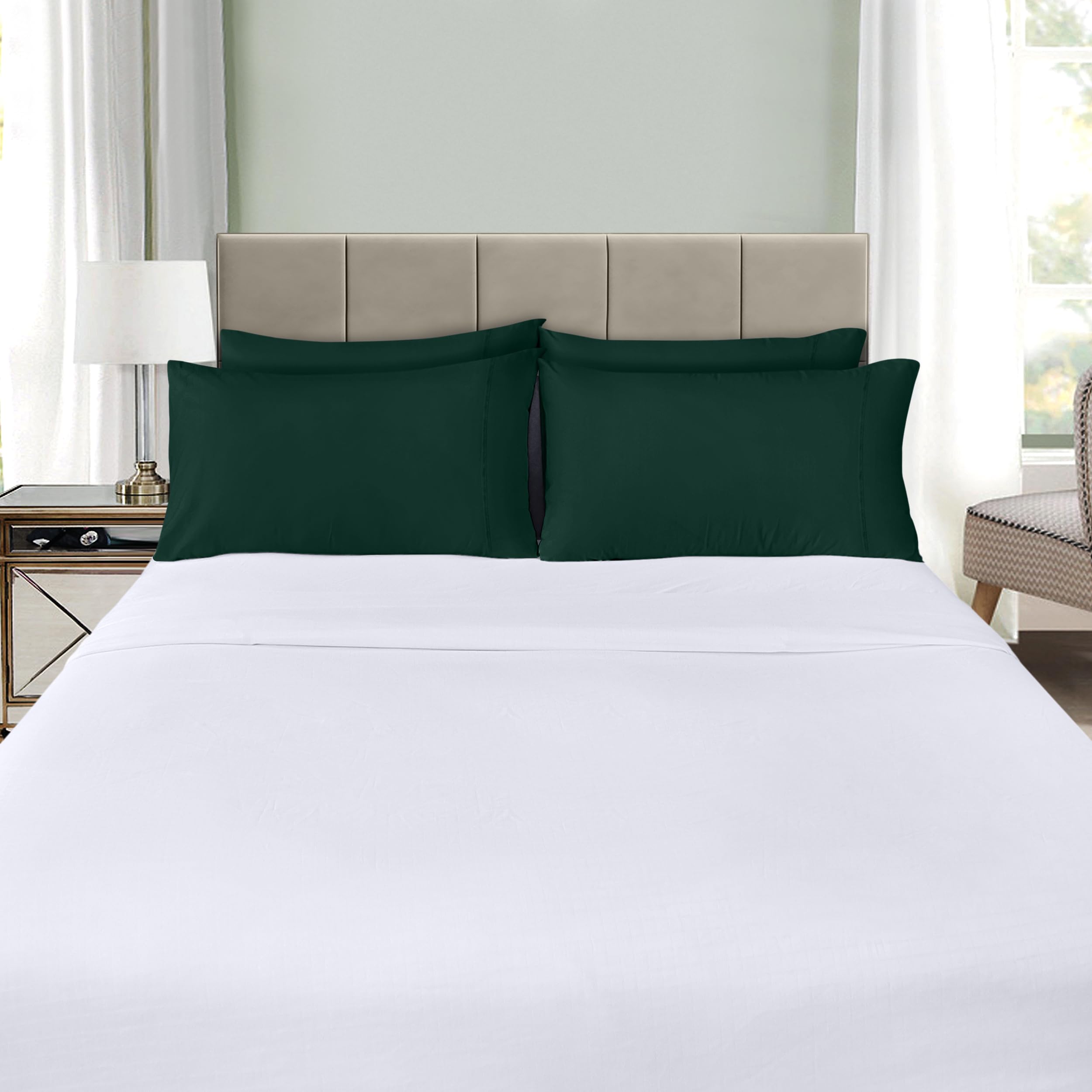 Foto 8 pulgar | Pack De 4 Fundas De Almohada Utopia Bedding Tamaño Queen, Color Esmeralda - Venta Internacional.