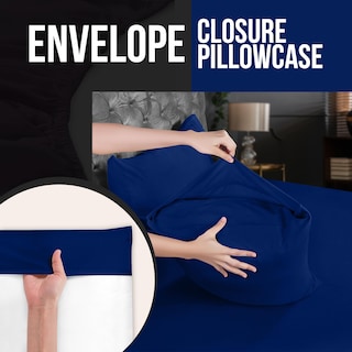 Foto 4 | Pack De 4 Fundas De Almohada Utopia Bedding, Tamaño Queen, Color Azul Real - Venta Internacional.
