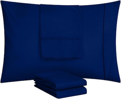 Foto 5 | Pack De 4 Fundas De Almohada Utopia Bedding, Tamaño Queen, Color Azul Real - Venta Internacional.