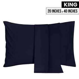 Foto 2 | Fundas De Almohada Utopia Bedding King De 50 X 100 Cm, Paquete De 2 Unidades, Microfibra Azul Marino - Venta Internac