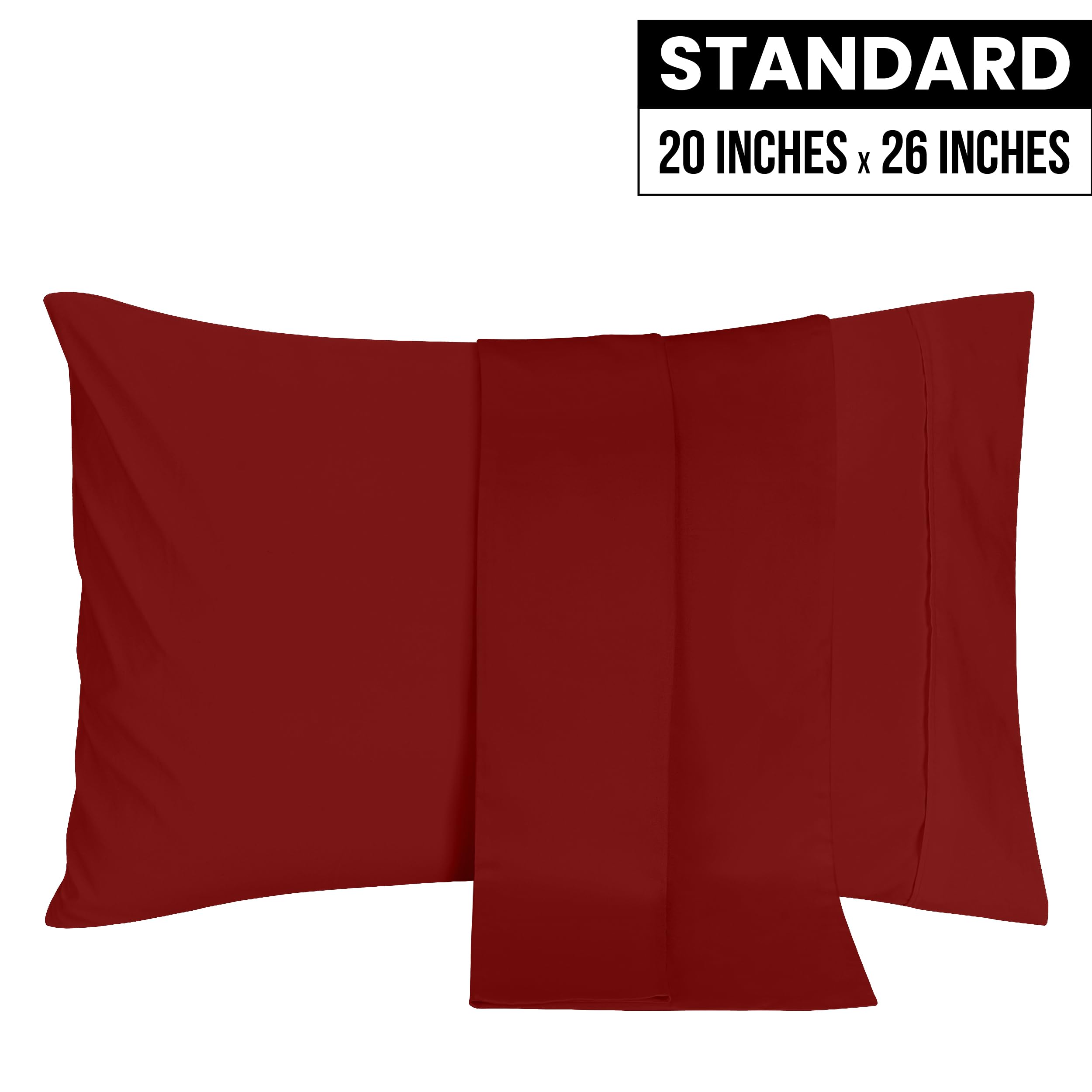 Foto 3 pulgar | Fundas De Almohada Utopia Bedding Standard, 20 X 26 Cm, 2 Unidades, Color Rojo - Venta Internacional.