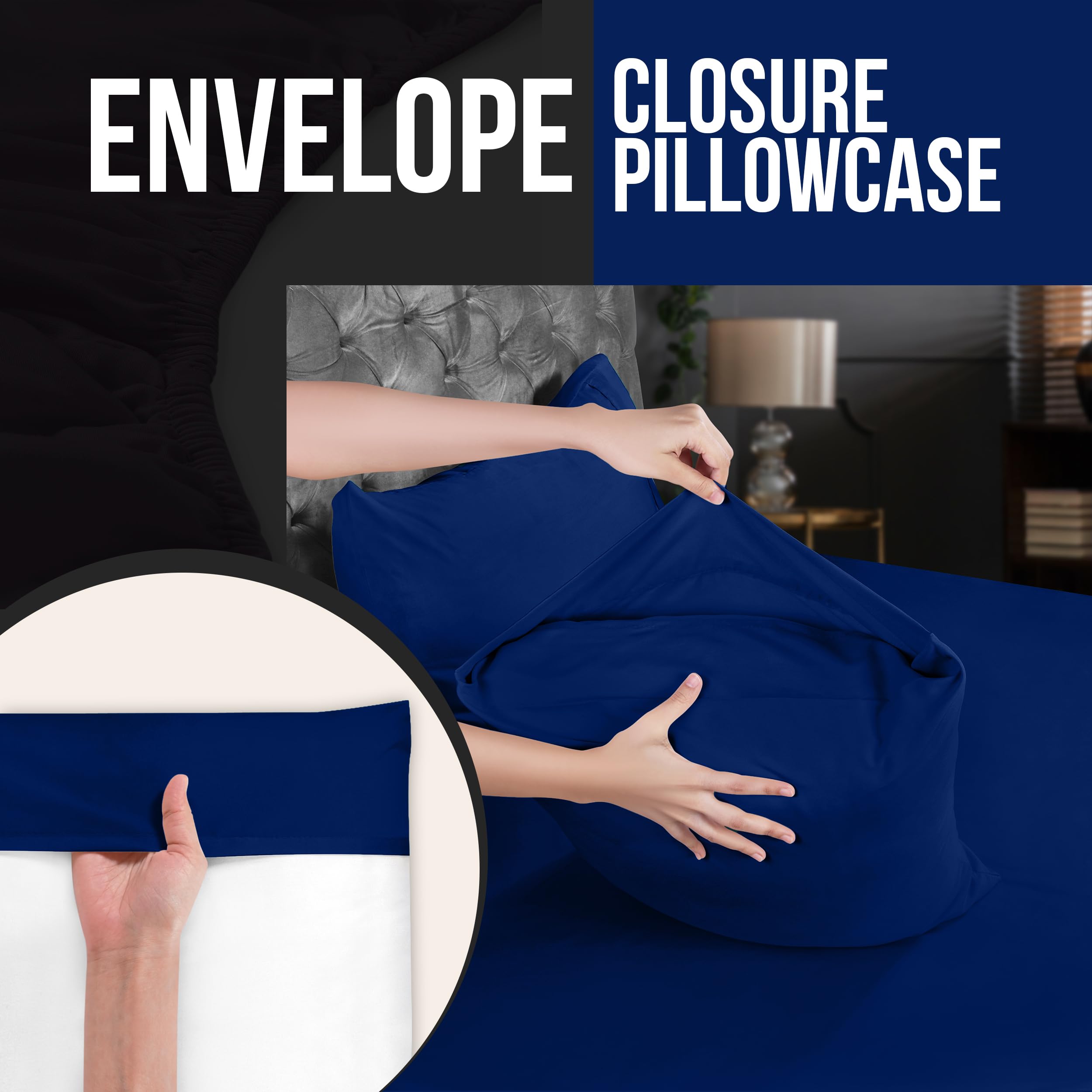 Foto 4 pulgar | Fundas De Almohada Utopia Bedding Queen, Paquete De 2 Unidades, Microfibra Suave - Venta Internacional.