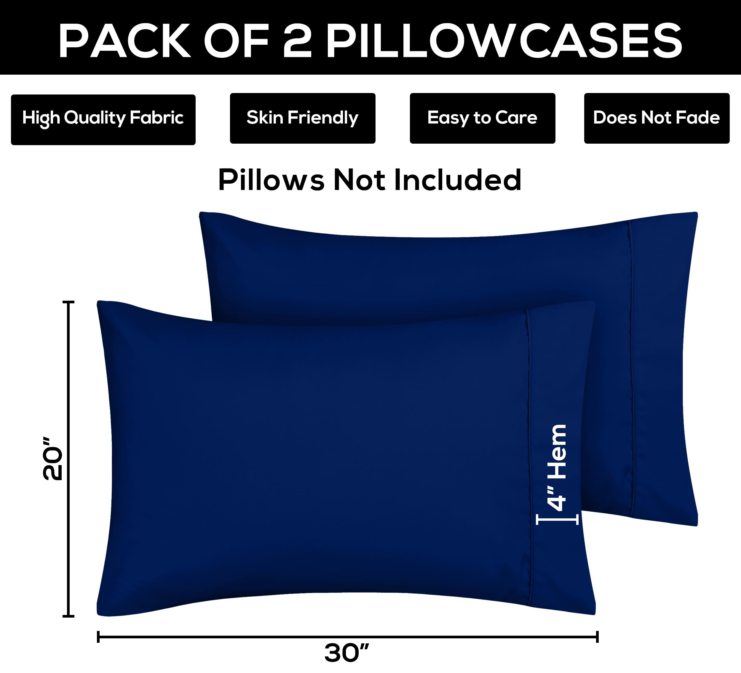 Foto 5 pulgar | Fundas De Almohada Utopia Bedding Queen, Paquete De 2 Unidades, Microfibra Suave - Venta Internacional.