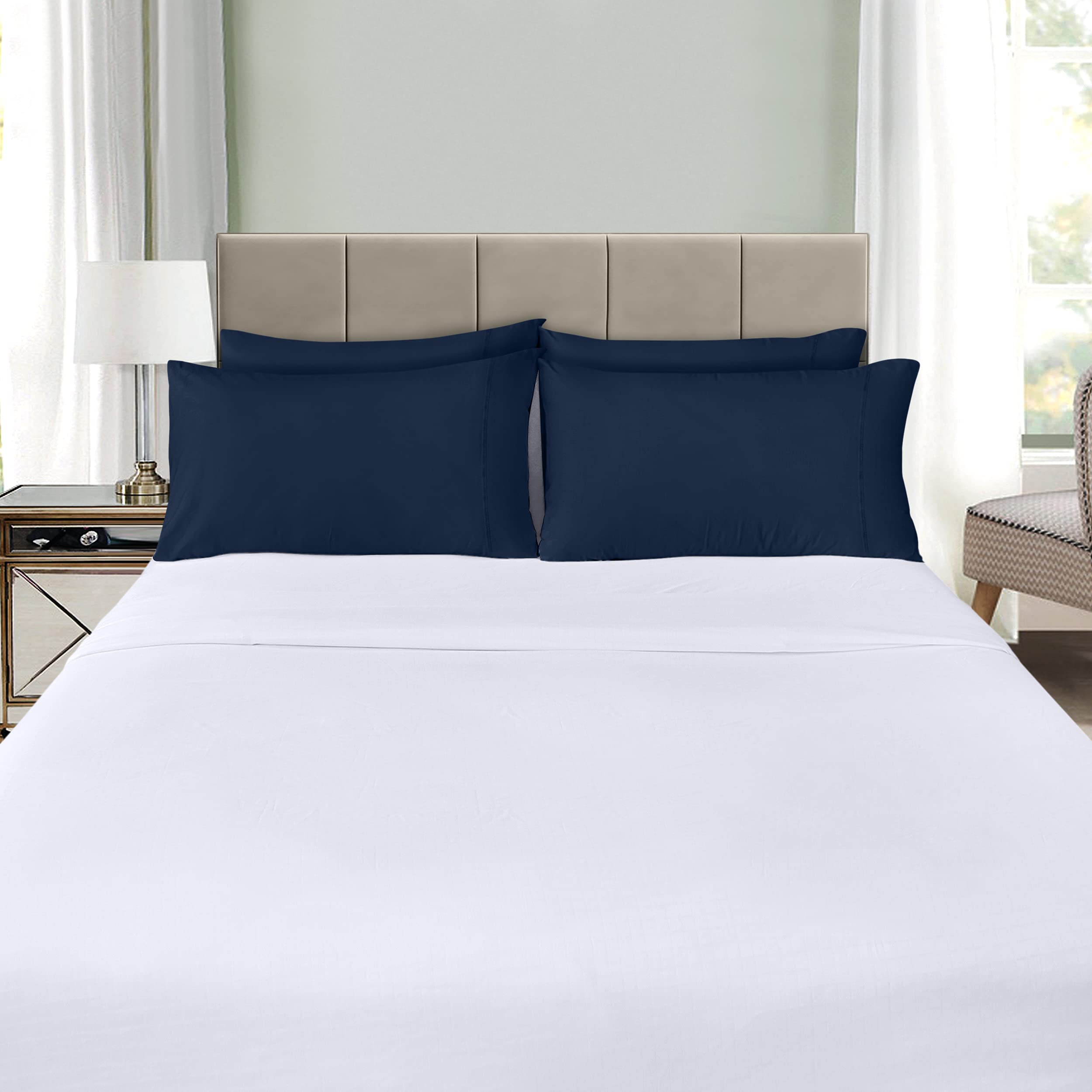 Foto 8 pulgar | Fundas De Almohada Utopia Bedding King Standard, Paquete De 4 Unidades, 50 X 90 Cm, Color Azul Marino - Venta Intern