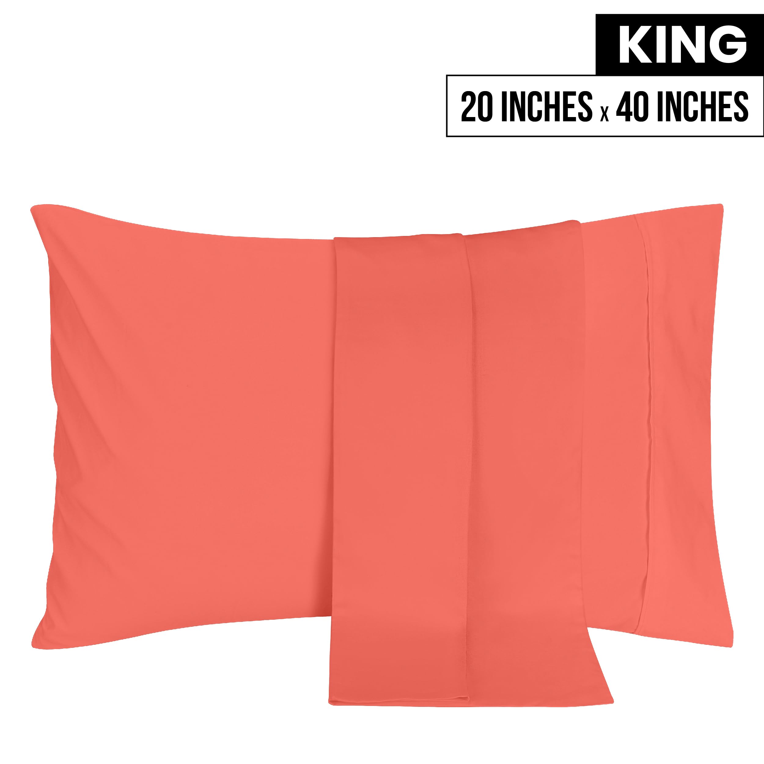 Foto 3 pulgar | Fundas De Almohada Utopia Bedding King De 50 X 100 Cm, Paquete De 2 Unidades, Color Coral - Venta Internacional.