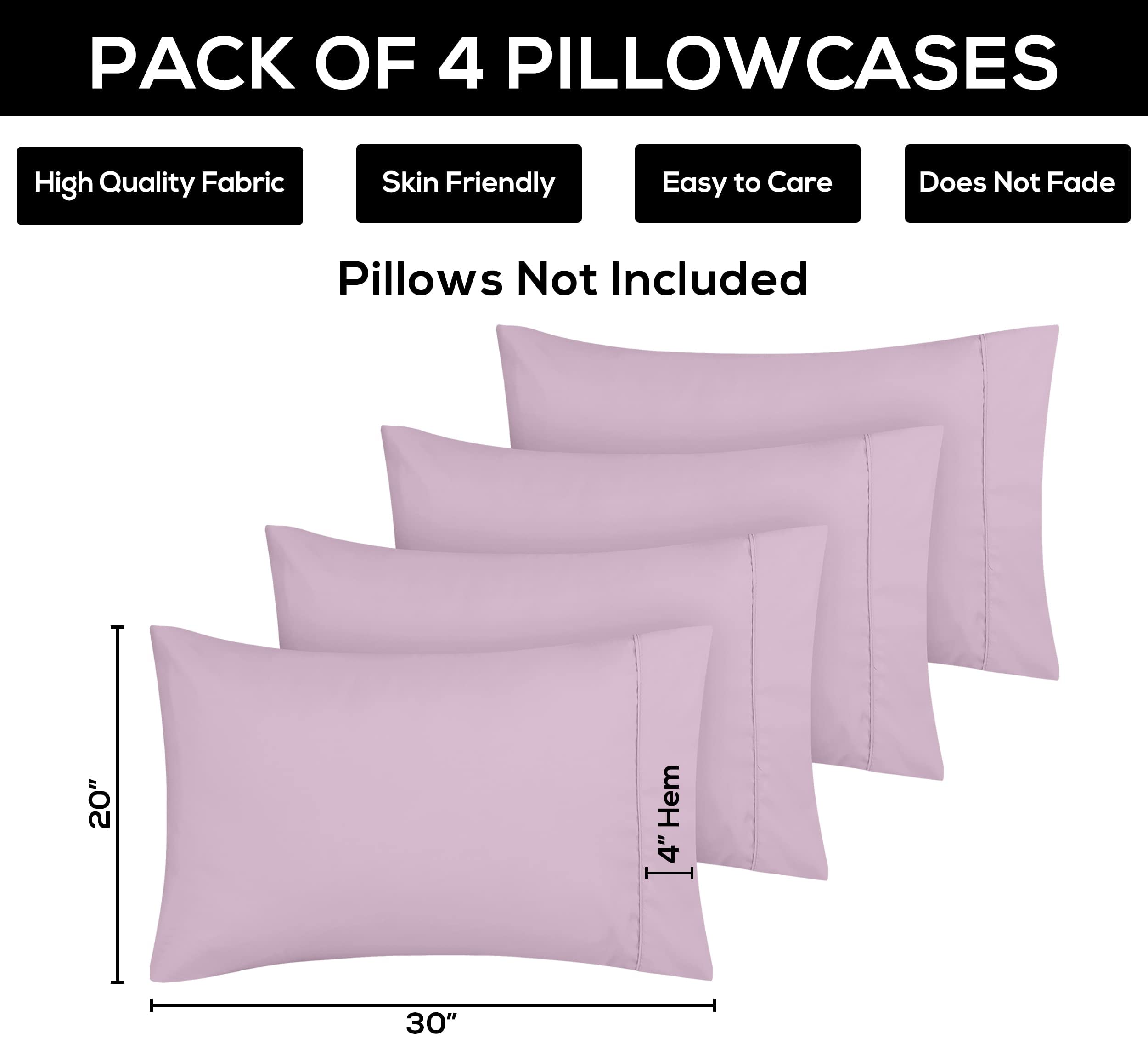 Foto 4 pulgar | Fundas De Almohada Utopia Bedding Tamaño Queen, 20 X 30 Cm, Paquete De 4 - Venta Internacional.