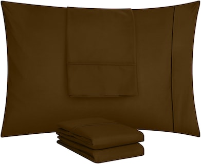 Foto 5 | Fundas De Almohada Utopia Bedding King, Paquete De 4, 20 X 40 Cm, Microfibra, Color Moca - Venta Internacional.