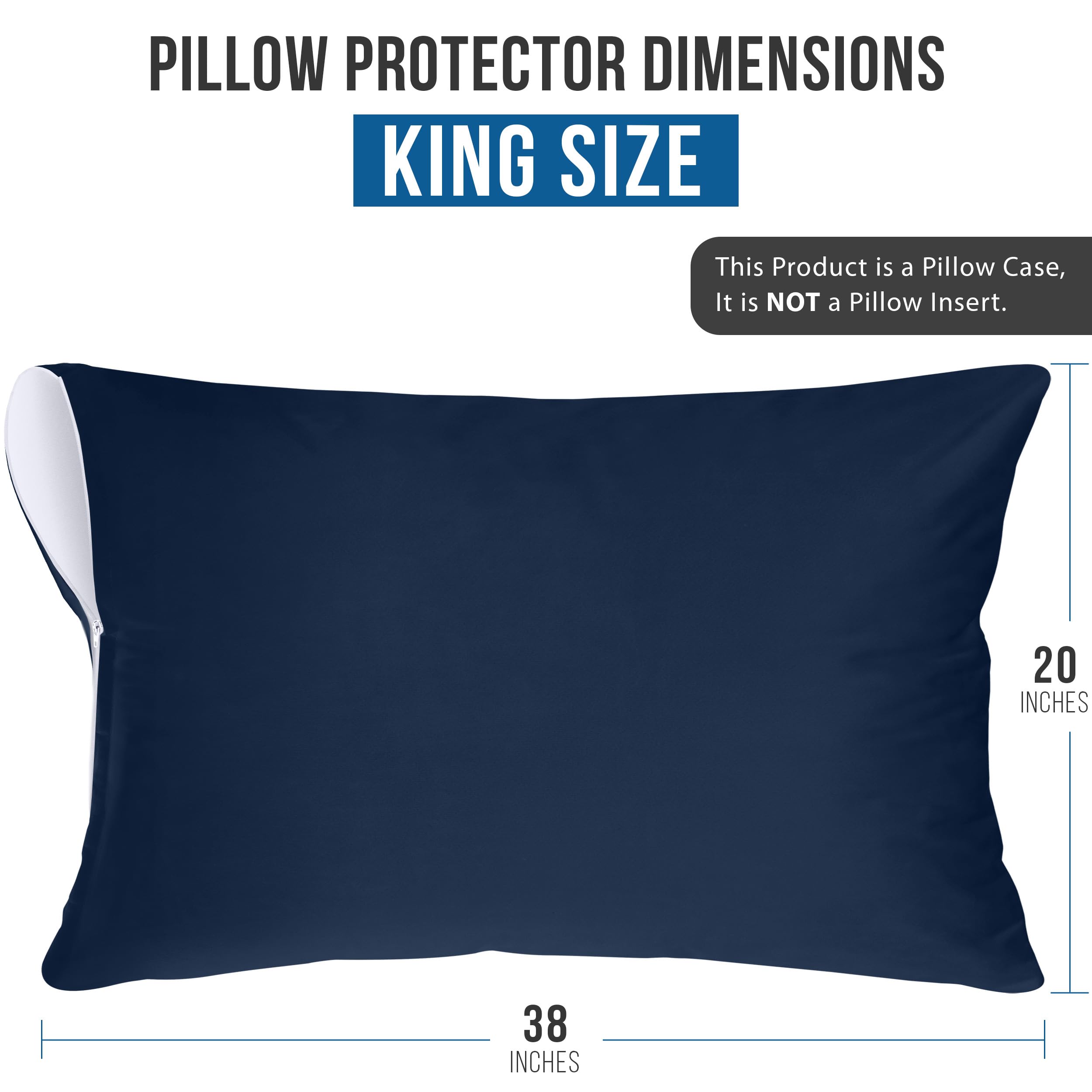 Foto 4 pulgar | Protectores De Almohada Utopia Bedding Impermeables (paquete De 2) King - Venta Internacional.