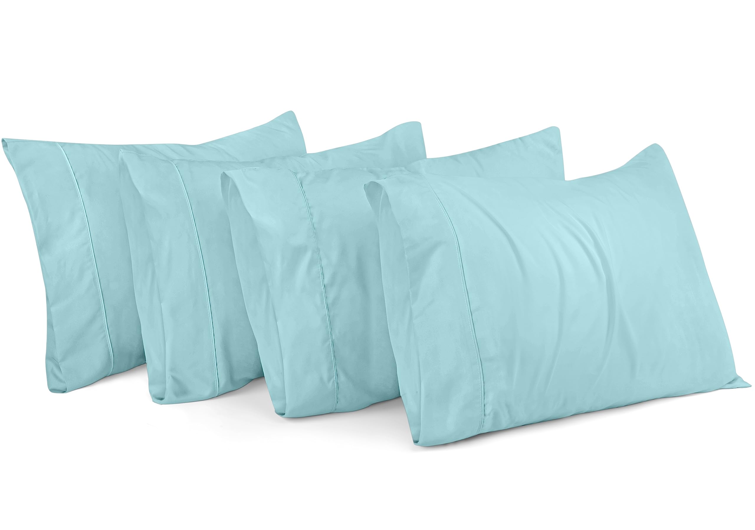 Fundas De Almohada Utopia Bedding Estándar De 20 X 26 Cm, Paquete De 4 Unidades, Color Azul Spa - Venta Internacional.