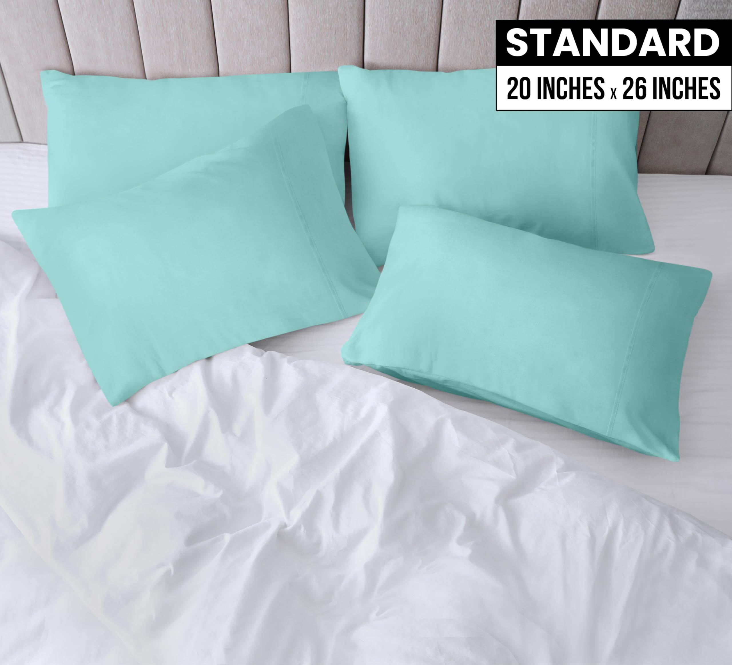 Foto 3 pulgar | Fundas De Almohada Utopia Bedding Estándar De 20 X 26 Cm, Paquete De 4 Unidades, Color Azul Spa - Venta Internacional.
