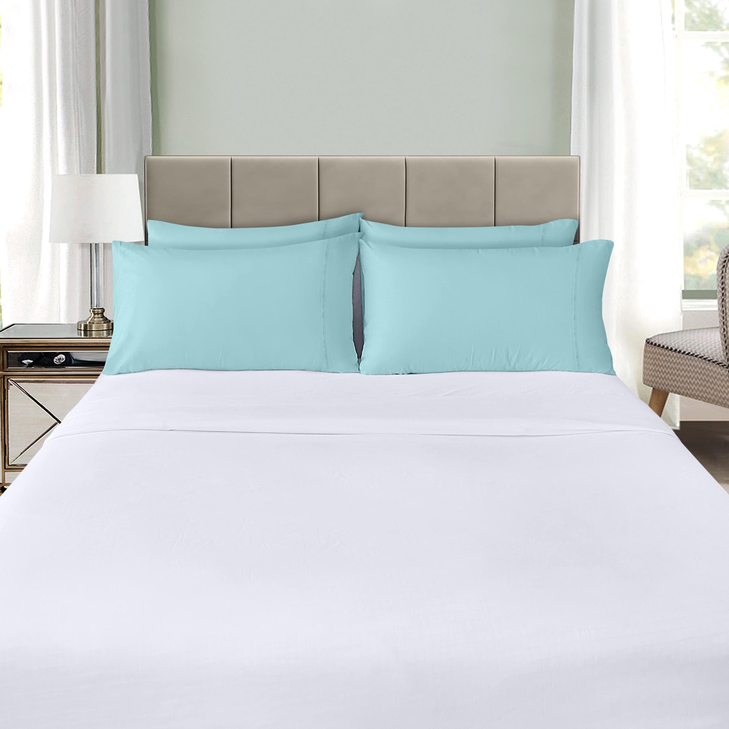 Foto 8 pulgar | Fundas De Almohada Utopia Bedding Estándar De 20 X 26 Cm, Paquete De 4 Unidades, Color Azul Spa - Venta Internacional.