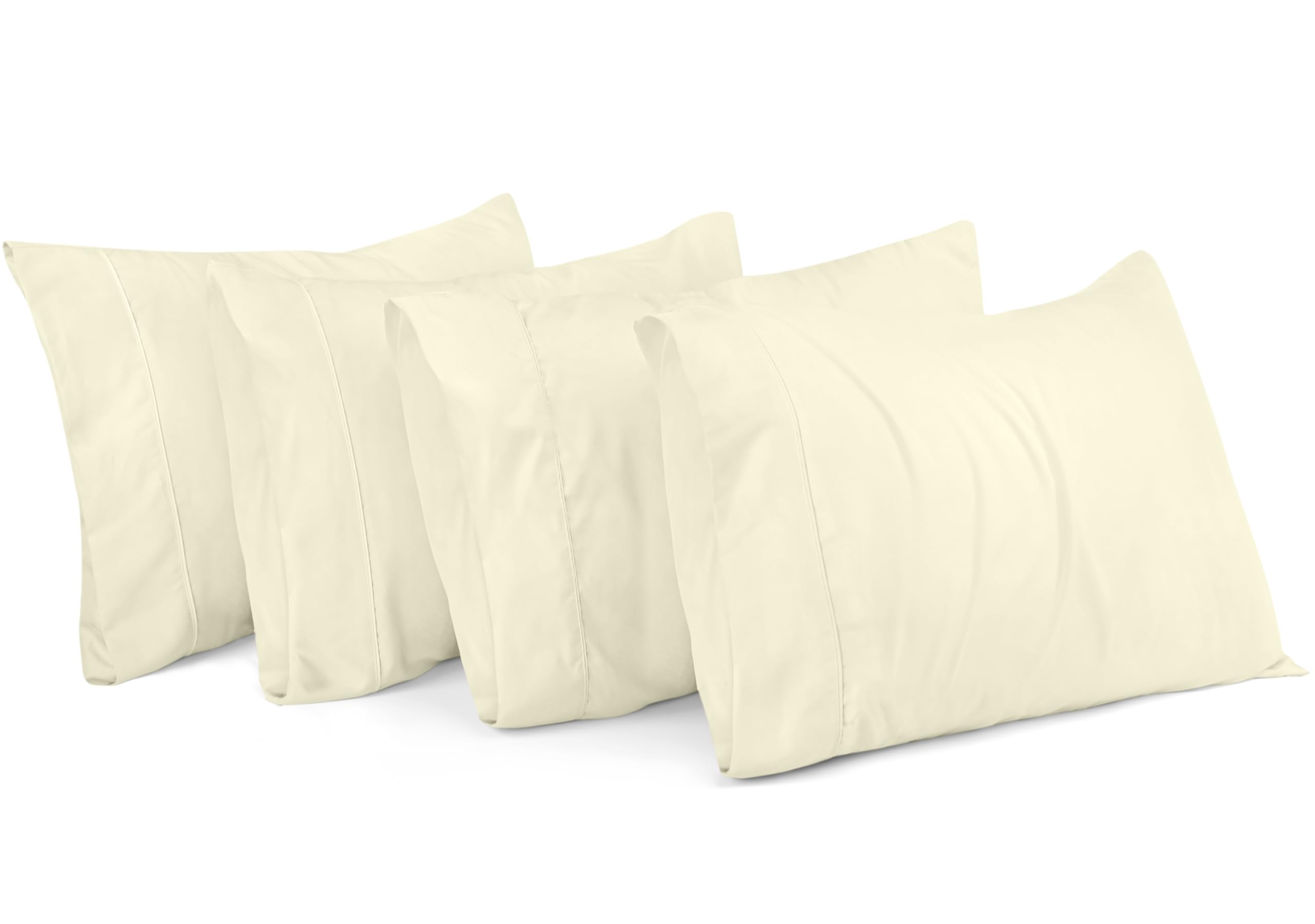 Funda De Almohada Utopia Bedding Queen, Paquete De 4 Unidades, Microfibra, 50 X 75 Cm, Color Marfil - Venta Internacio