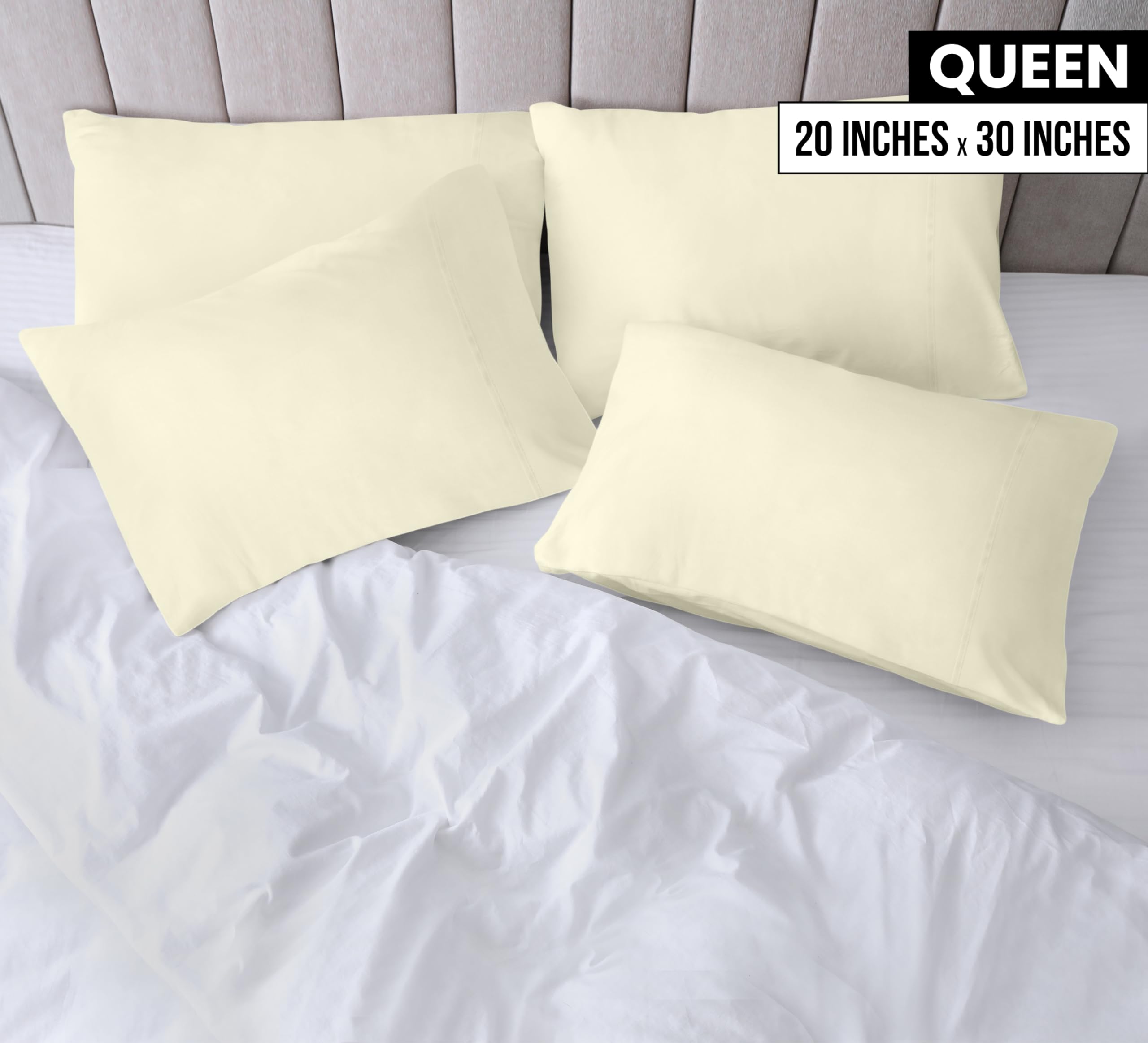 Foto 3 pulgar | Funda De Almohada Utopia Bedding Queen, Paquete De 4 Unidades, Microfibra, 50 X 75 Cm, Color Marfil - Venta Internacio