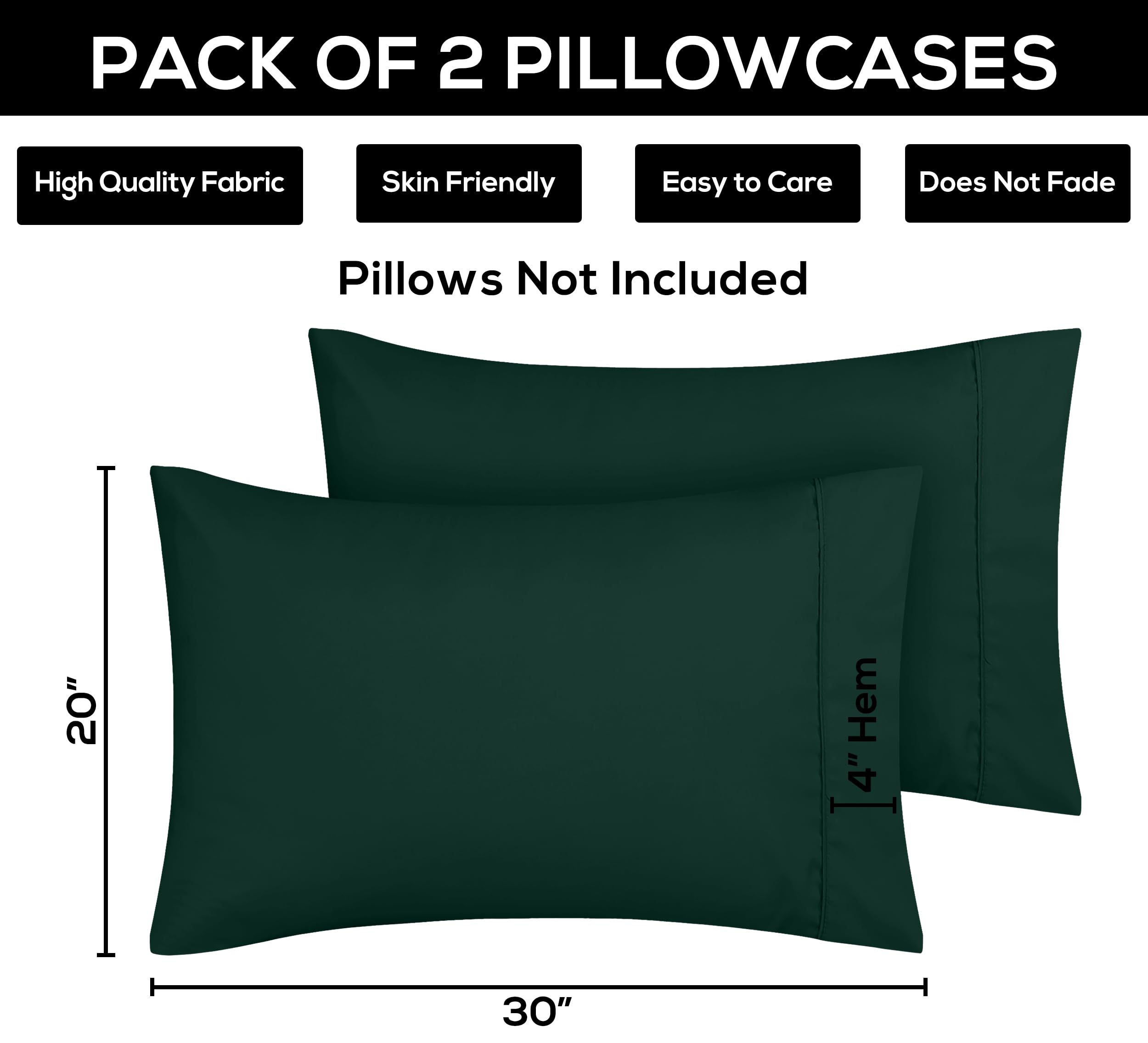Foto 5 pulgar | Fundas De Almohada Utopia Bedding King De 50 X 100 Cm, 2 Unidades, Microfibra - Venta Internacional.
