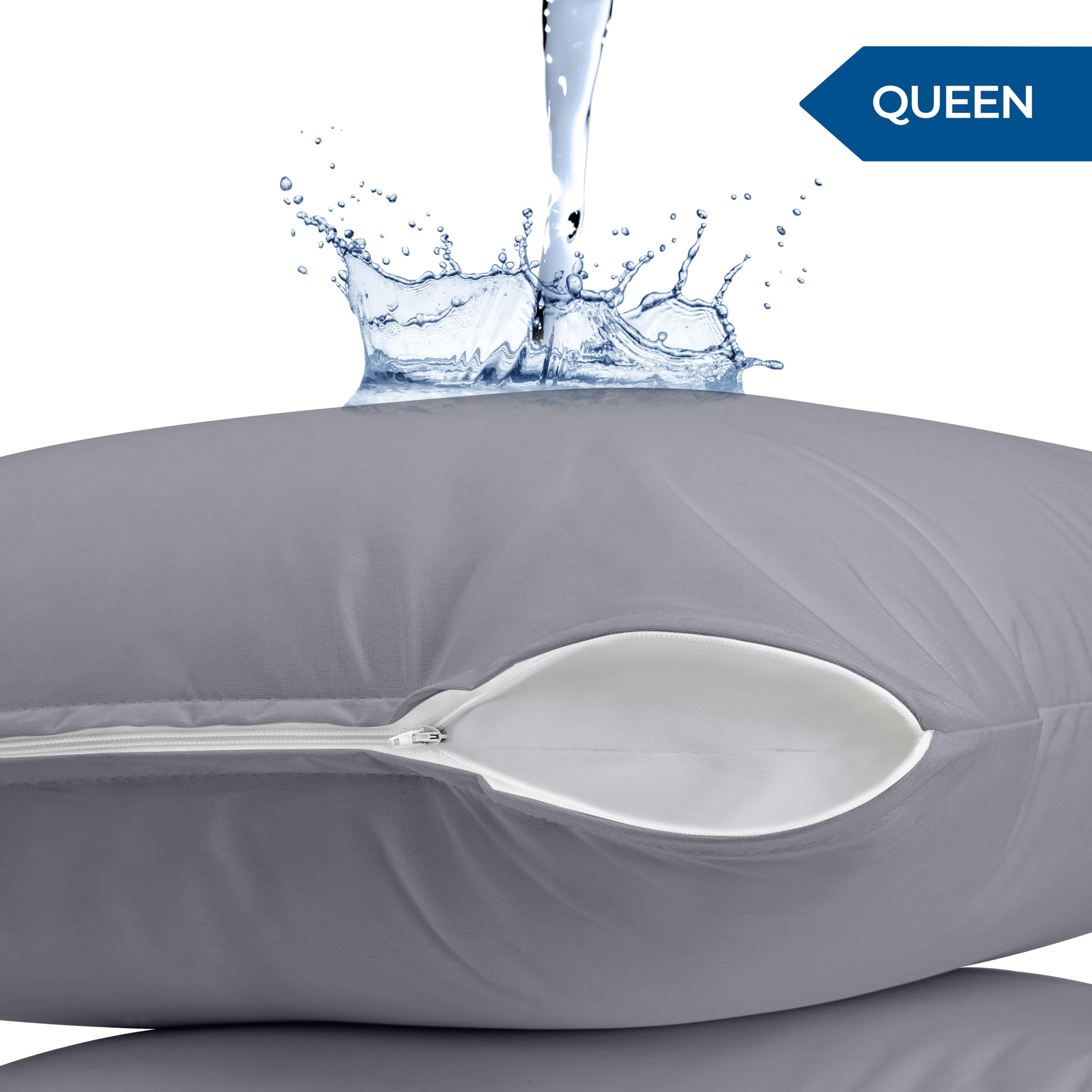 Foto 3 pulgar | Protectores De Almohada Utopia Bedding Impermeables (paquete De 2) Tamaño Queen - Venta Internacional.