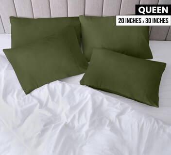 Foto 2 | Fundas De Almohada Utopia Bedding Queen, Paquete De 4 Unidades, Microfibra, Color Oliva - Venta Internacional.