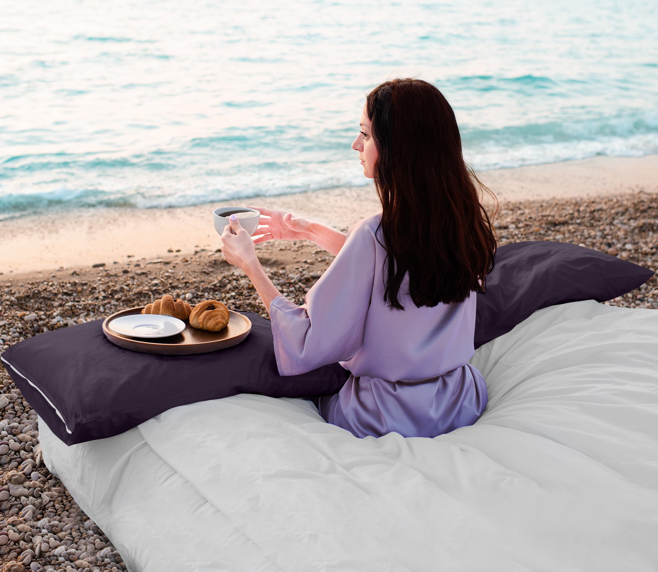 Foto 6 | Protectores De Almohada Utopia Bedding Impermeables (paquete De 2), Color Morado - Venta Internacional.
