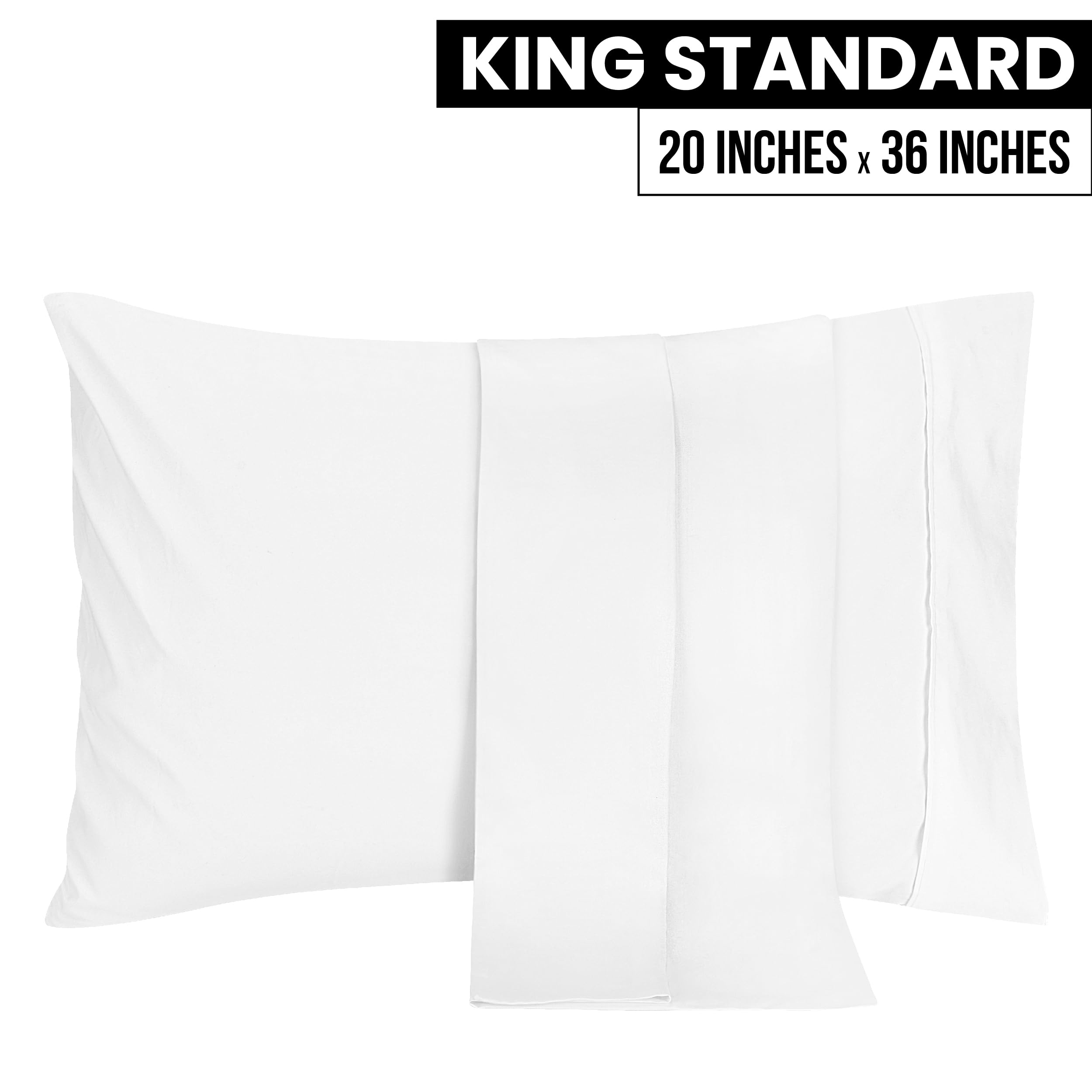 Foto 3 pulgar | Fundas De Almohada Utopia Bedding King Standard, 20 X 36 Cm, 2 Unidades, Color Blanco - Venta Internacional.