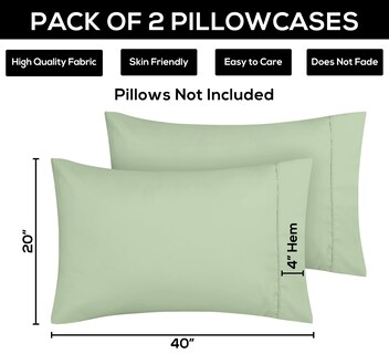 Foto 4 | Fundas De Almohada Utopia Bedding King De 50 X 100 Cm, 2 Unidades, Microfibra - Venta Internacional.