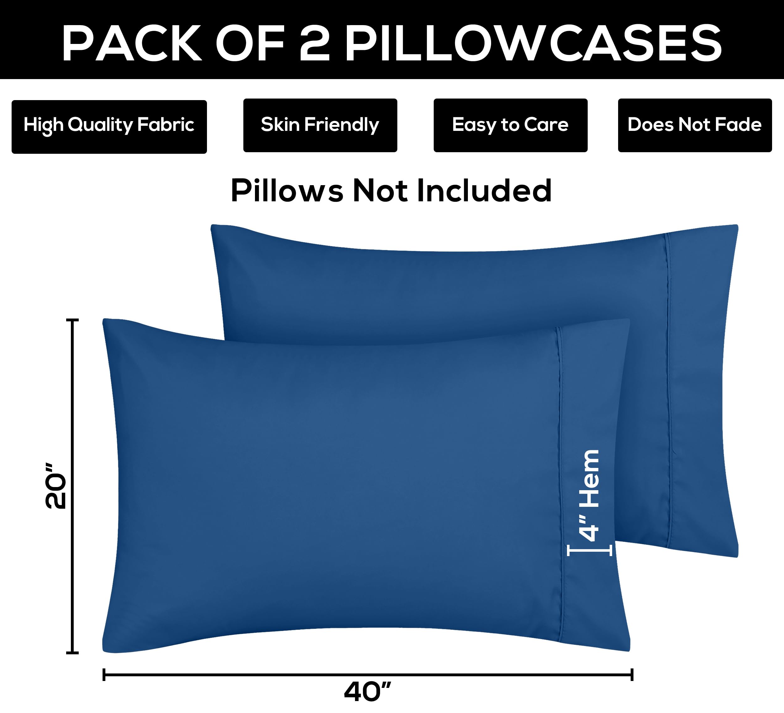 Foto 5 pulgar | Fundas De Almohada Utopia Bedding Queen, Paquete De 2 Unidades, Microfibra Suave - Venta Internacional.