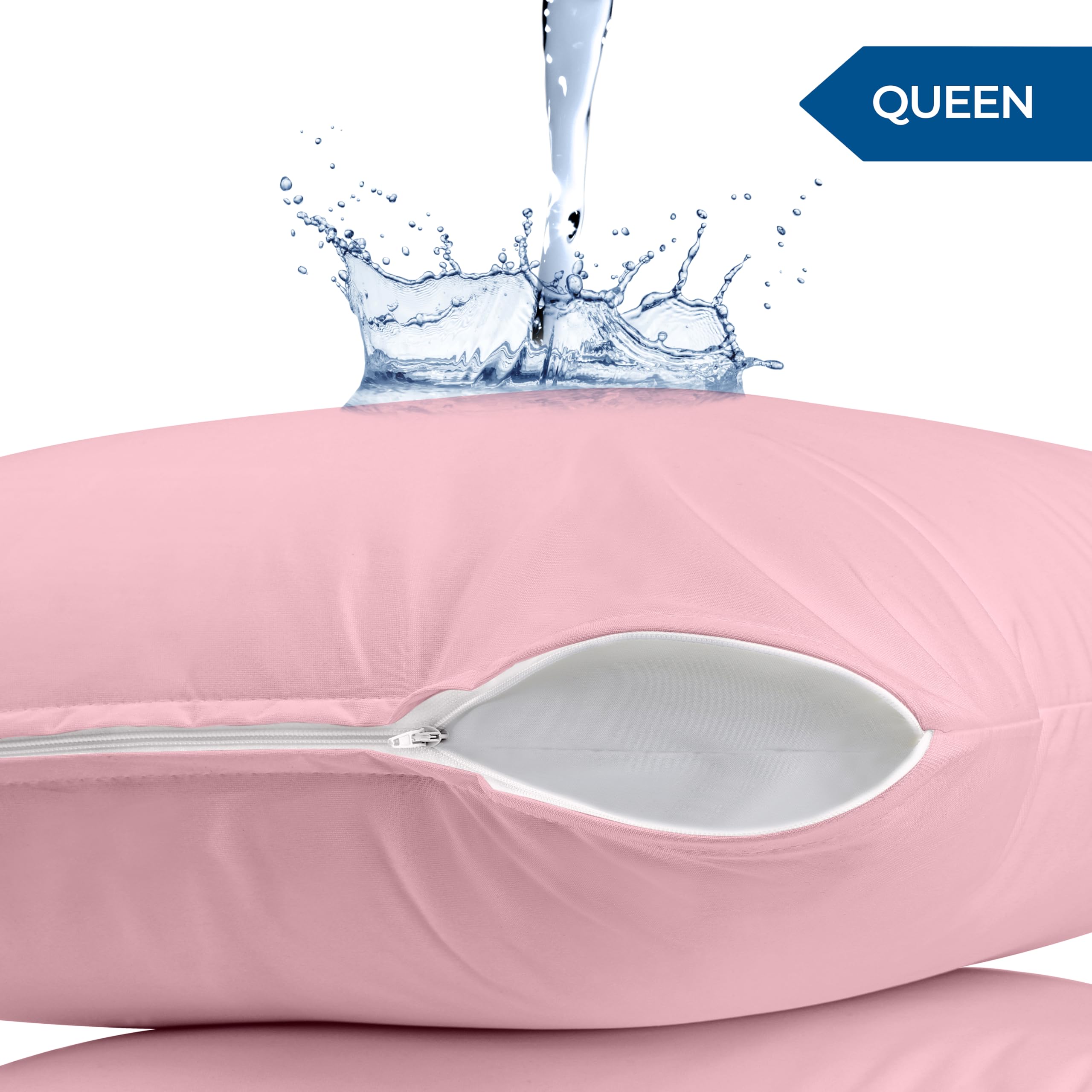 Foto 3 pulgar | Protectores De Almohada Utopia Bedding Impermeables (paquete De 2, Rosa) - Venta Internacional.
