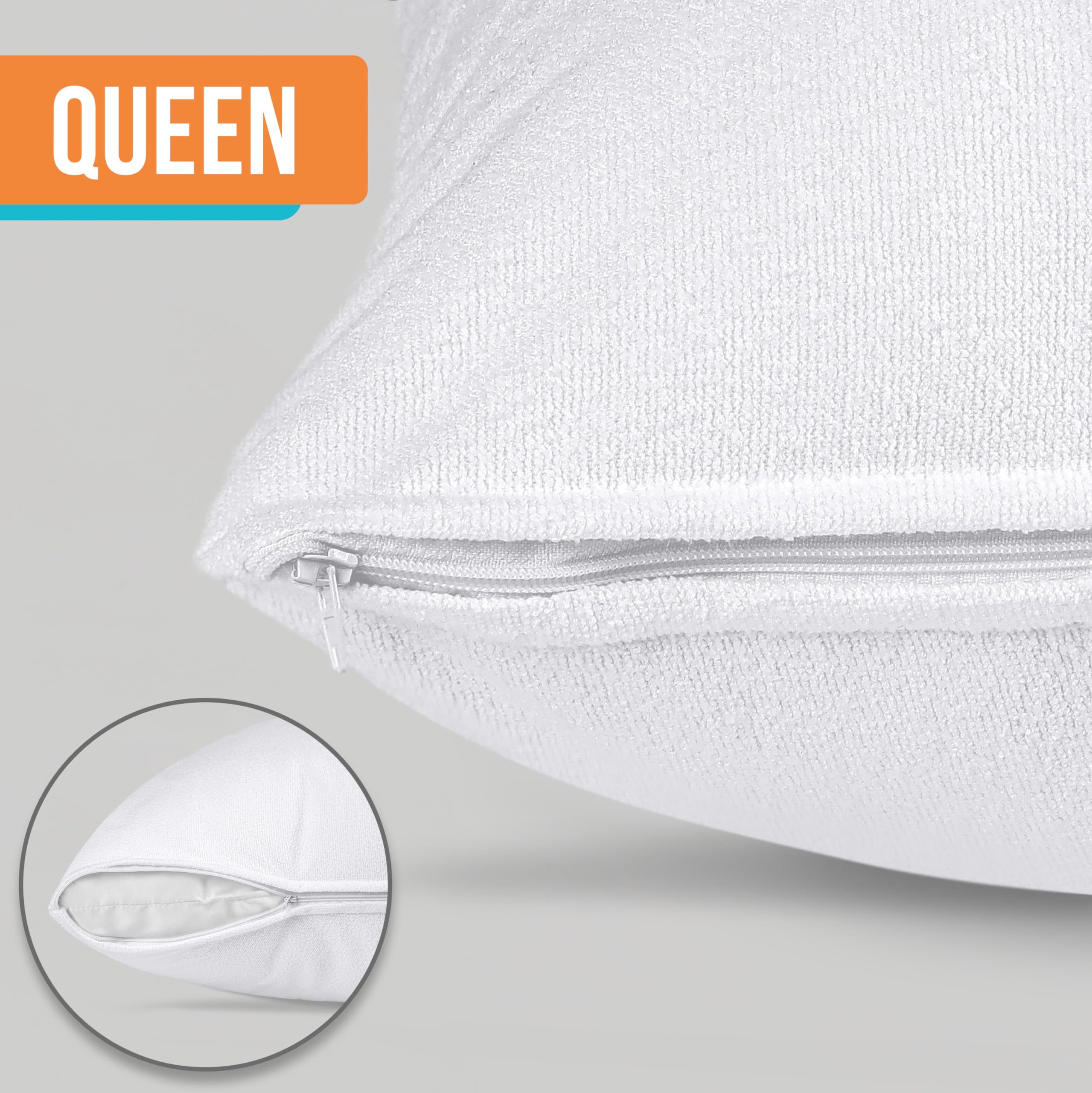 Foto 3 pulgar | Protectores De Almohada Impermeables Utopia Bedding Tamaño Queen (paquete De 2) - Venta Internacional.