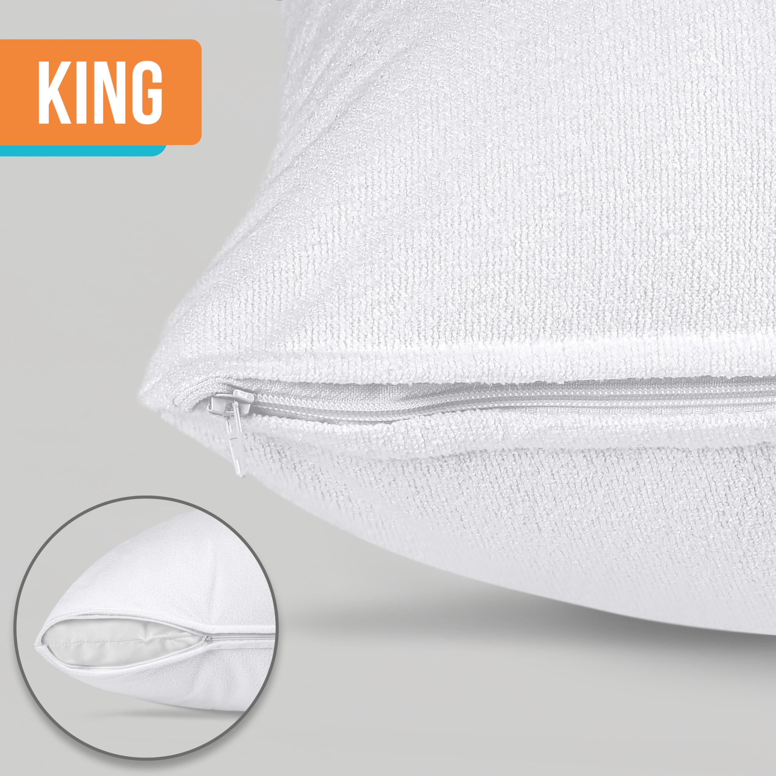 Foto 2 | Protectores De Almohada Impermeables Utopia Bedding King Size (paquete De 2) - Venta Internacional.