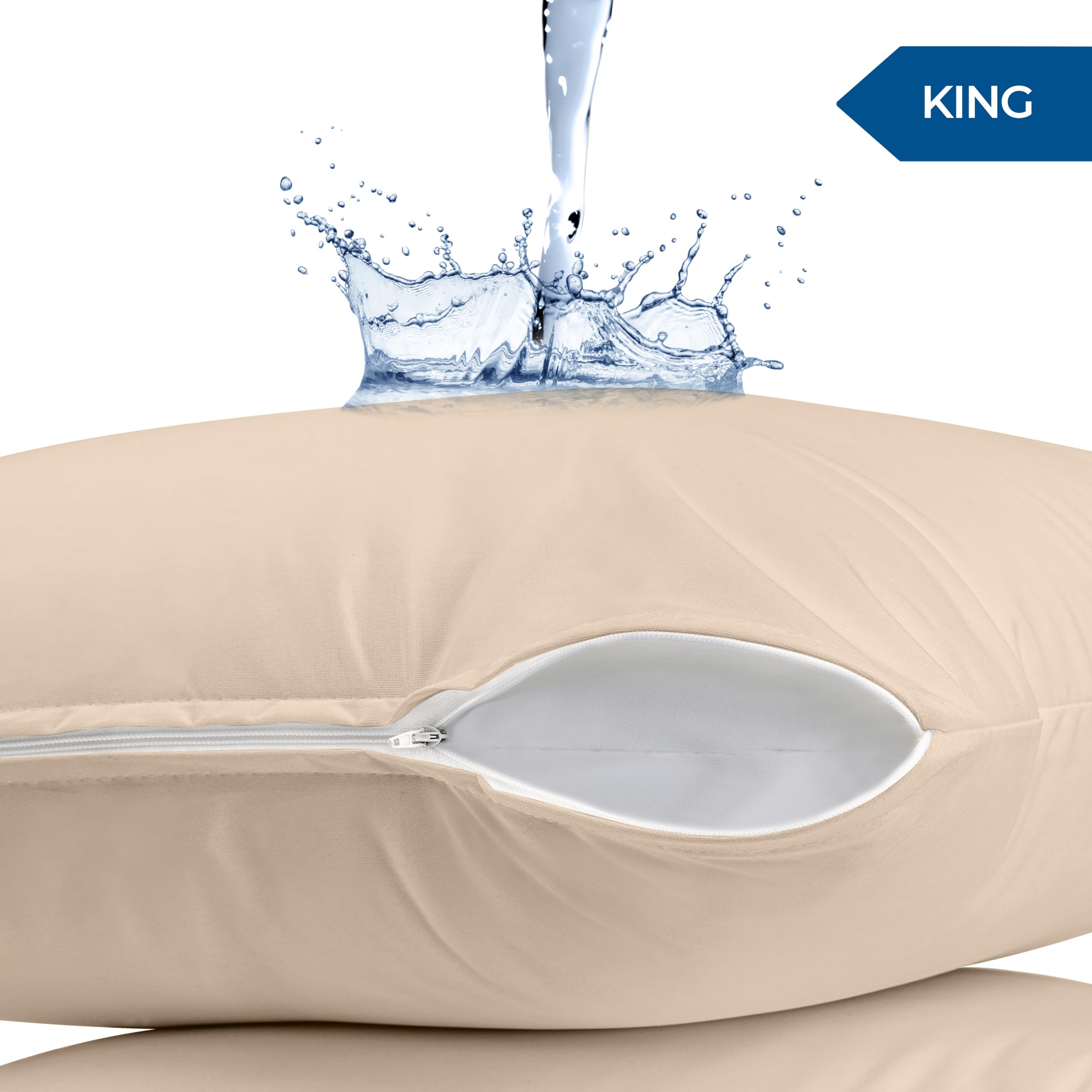 Foto 2 | Protectores De Almohada Utopia Bedding, Impermeables, Tamaño King (paquete De 2) - Venta Internacional.