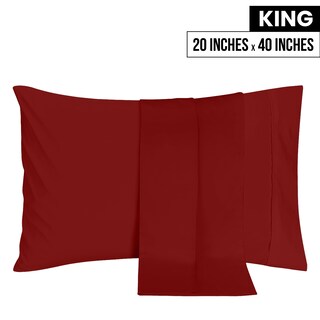 Foto 2 | Fundas De Almohada Utopia Bedding King De 50 X 100 Cm, 2 Unidades, Microfibra Roja - Venta Internacional.