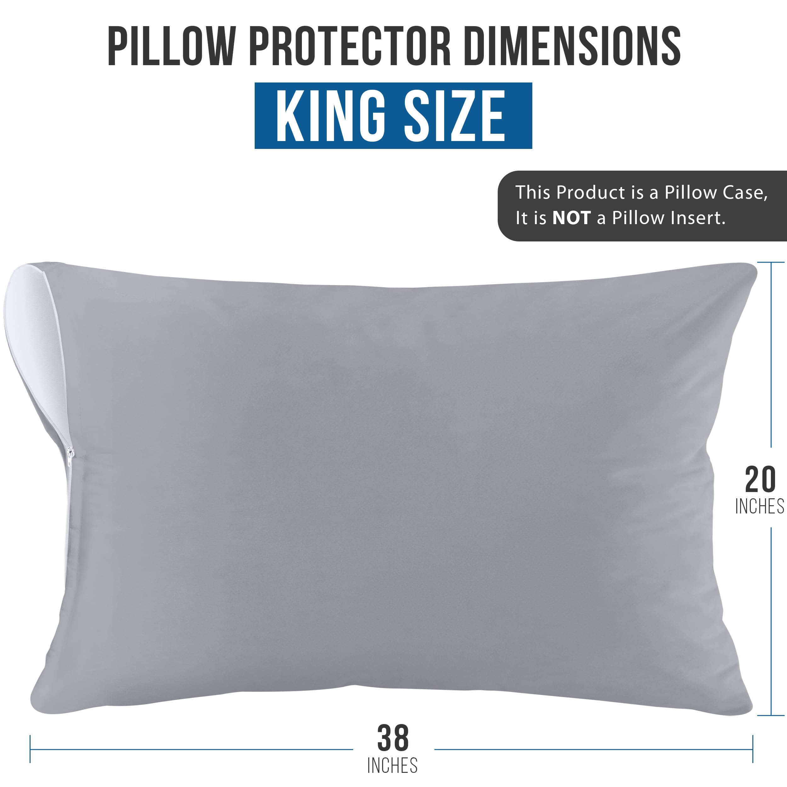 Foto 4 pulgar | Protectores De Almohada Utopia Bedding Impermeables (paquete De 2) King - Venta Internacional.