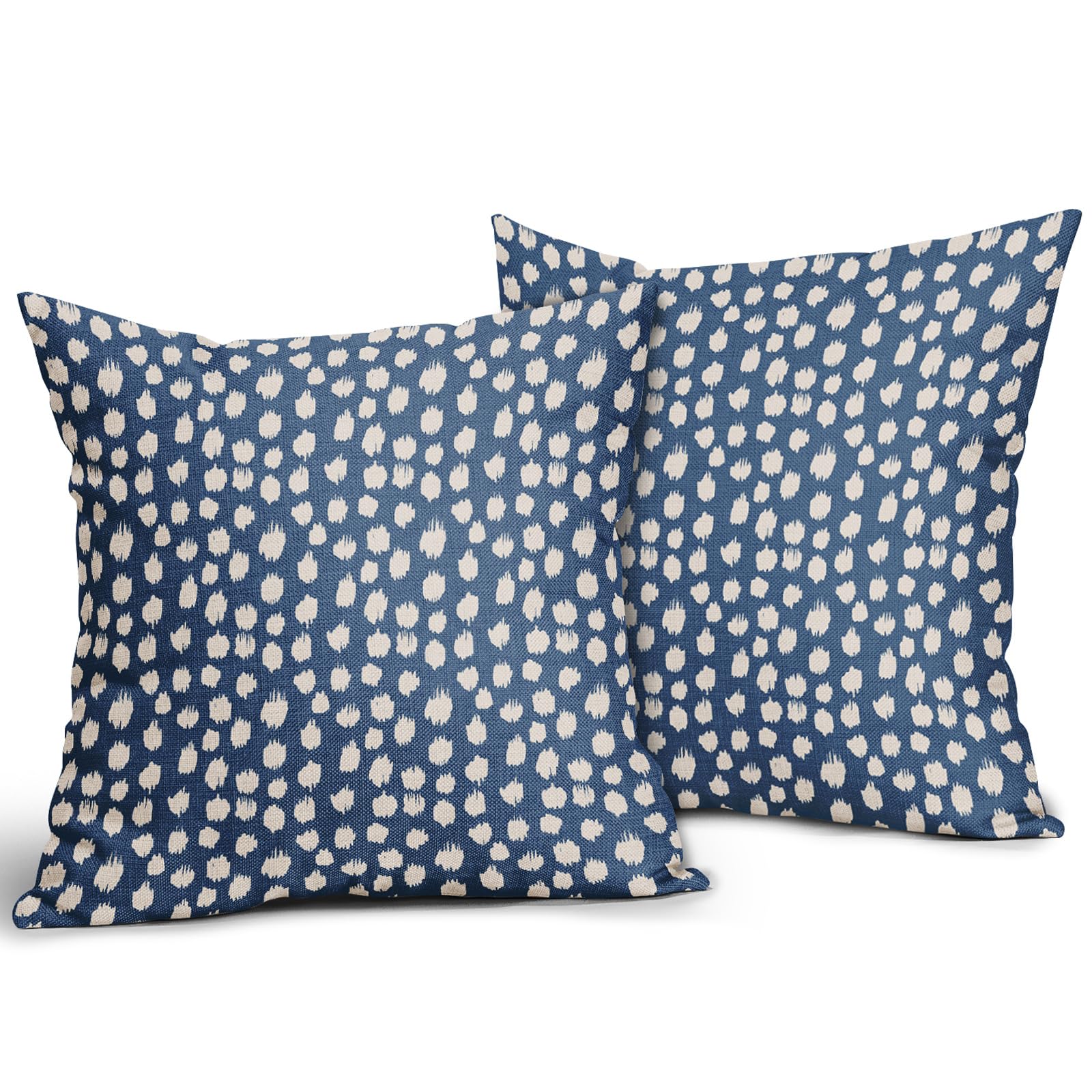 Foto 3 pulgar | Fundas De Almohada Sweetshow Con Lunares Azules Y Crema, 60 X 60 Cm, Juego De 2 - Venta Internacional.
