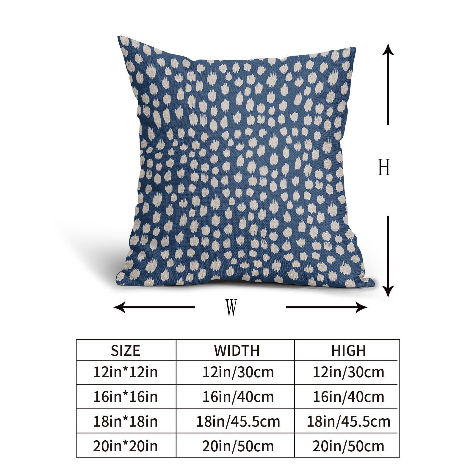 Foto 6 pulgar | Fundas De Almohada Sweetshow Con Lunares Azules Y Crema, 60 X 60 Cm, Juego De 2 - Venta Internacional.