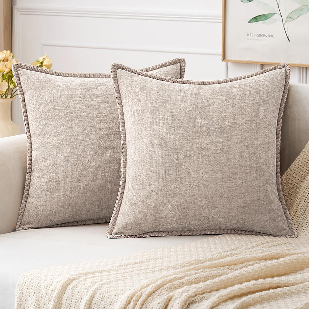 Fundas De Almohada Miulee De Felpilla Marrón Claro, 20 X 20 Cm, Paquete De 2 - Venta Internacional.