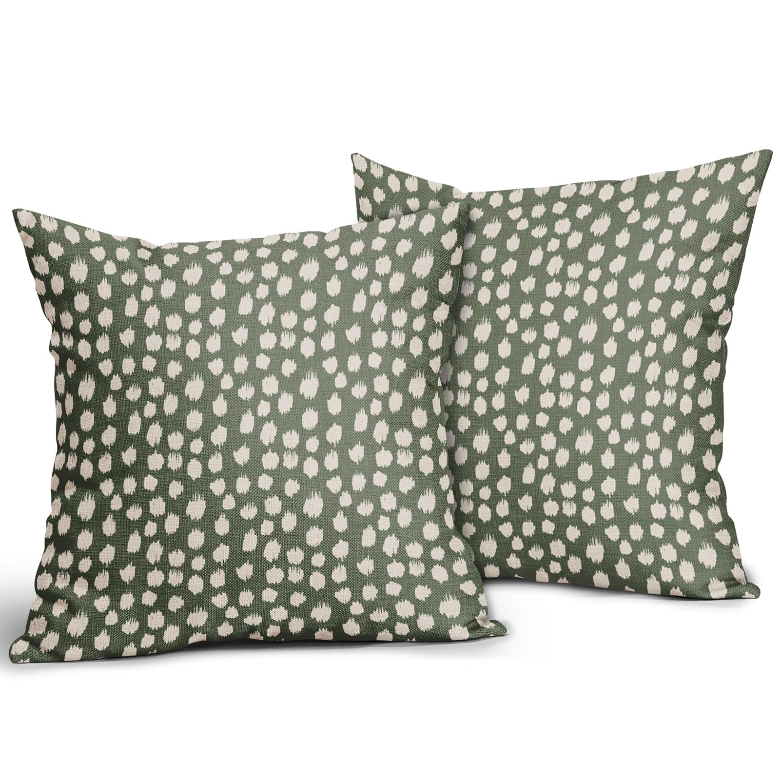 Foto 3 pulgar | Fundas De Almohada Sweetshow, Color Verde Salvia Oscuro, Puntos Crema, 60 X 60 Cm - Venta Internacional.