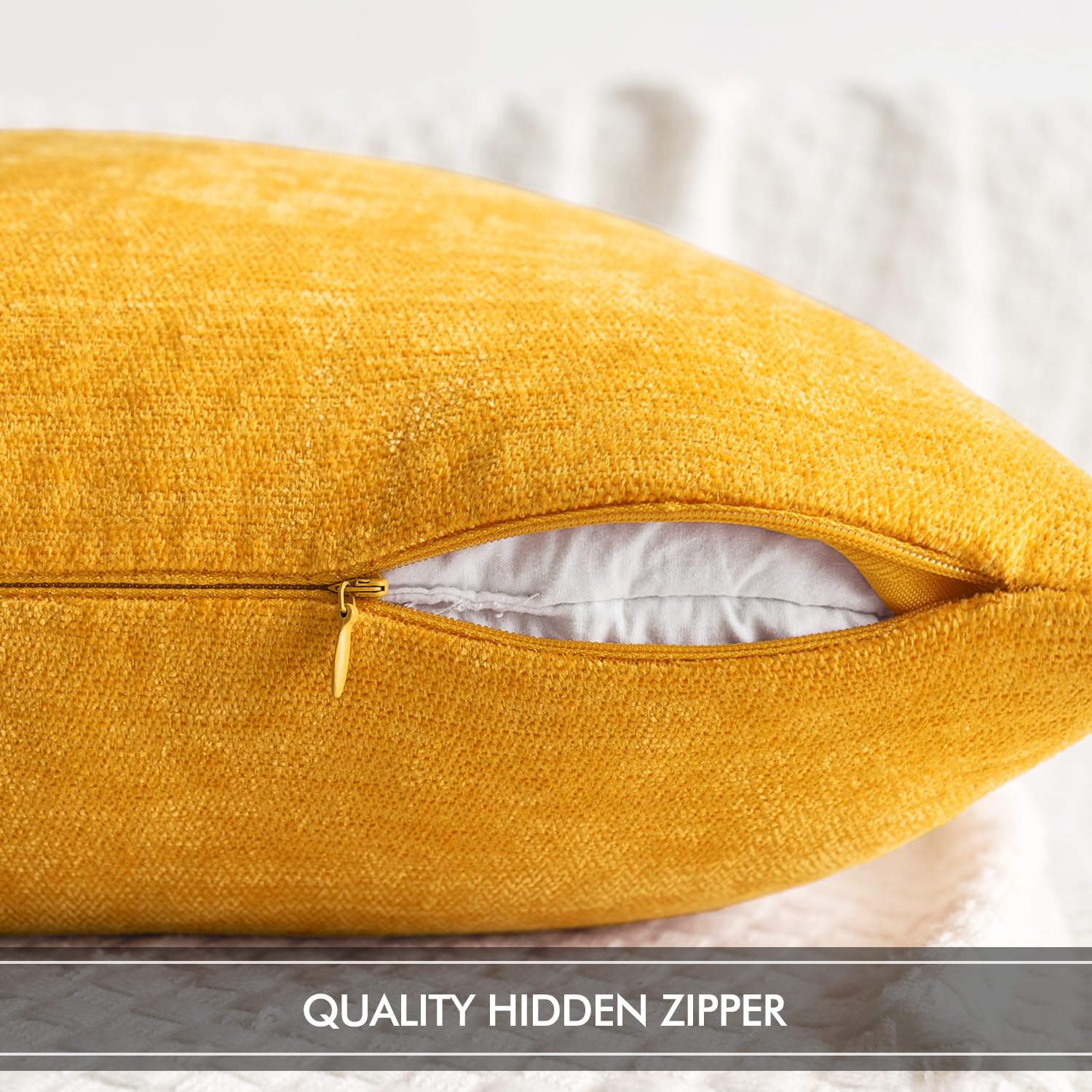 Foto 4 pulgar | Fundas De Almohada Miulee, Felpilla, Color Amarillo Ganso, 50 X 50 Cm, Paquete De 2 - Venta Internacional.