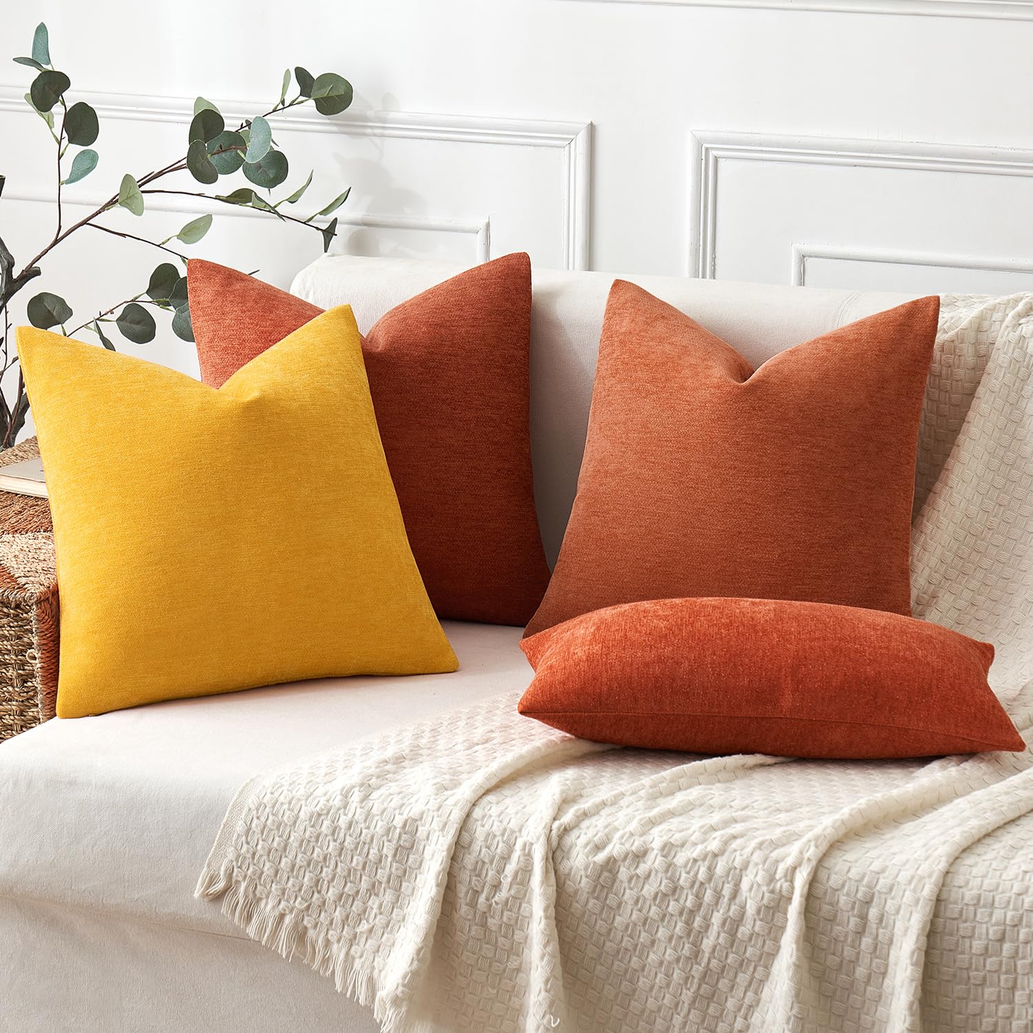 Foto 5 pulgar | Fundas De Almohada Miulee, Felpilla, Color Amarillo Ganso, 50 X 50 Cm, Paquete De 2 - Venta Internacional.