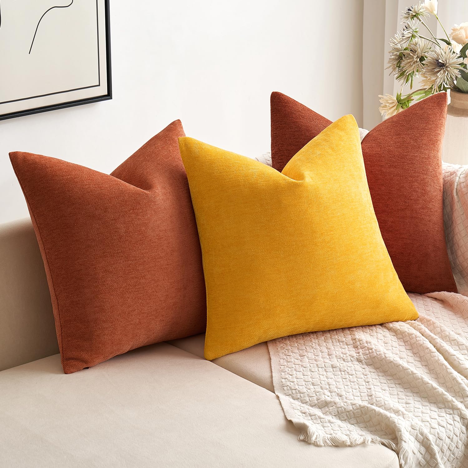 Foto 6 pulgar | Fundas De Almohada Miulee, Felpilla, Color Amarillo Ganso, 50 X 50 Cm, Paquete De 2 - Venta Internacional.