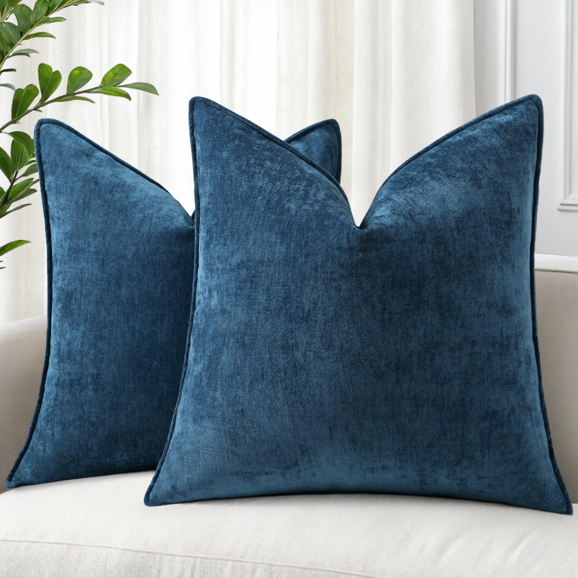 Fundas De Almohada Decoruhome Poseidon Chenille 24 X 24, Juego De 2 - Venta Internacional.