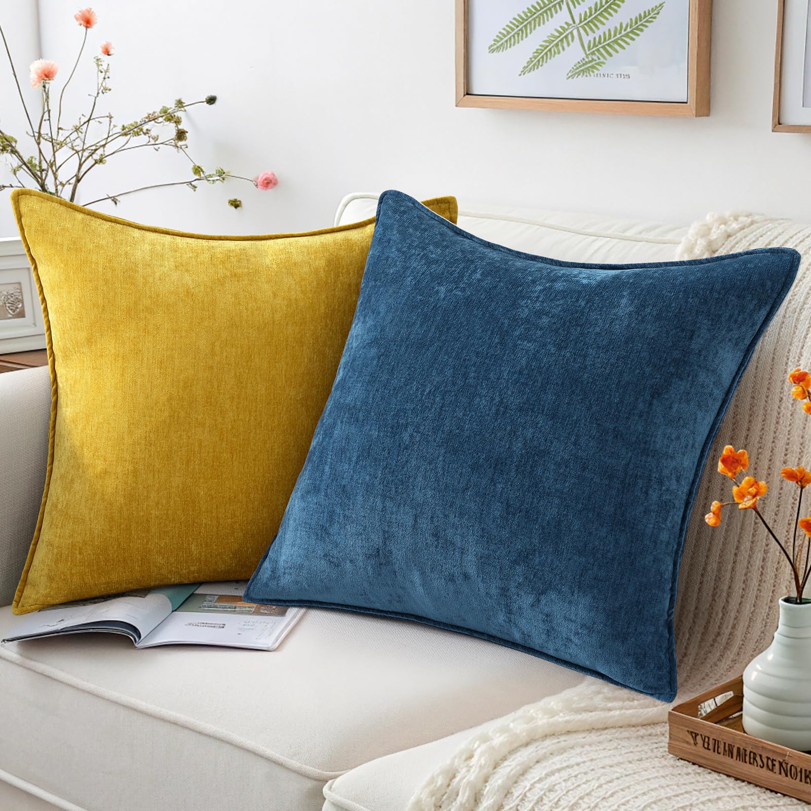 Foto 5 pulgar | Fundas De Almohada Decoruhome Poseidon Chenille 24 X 24, Juego De 2 - Venta Internacional.